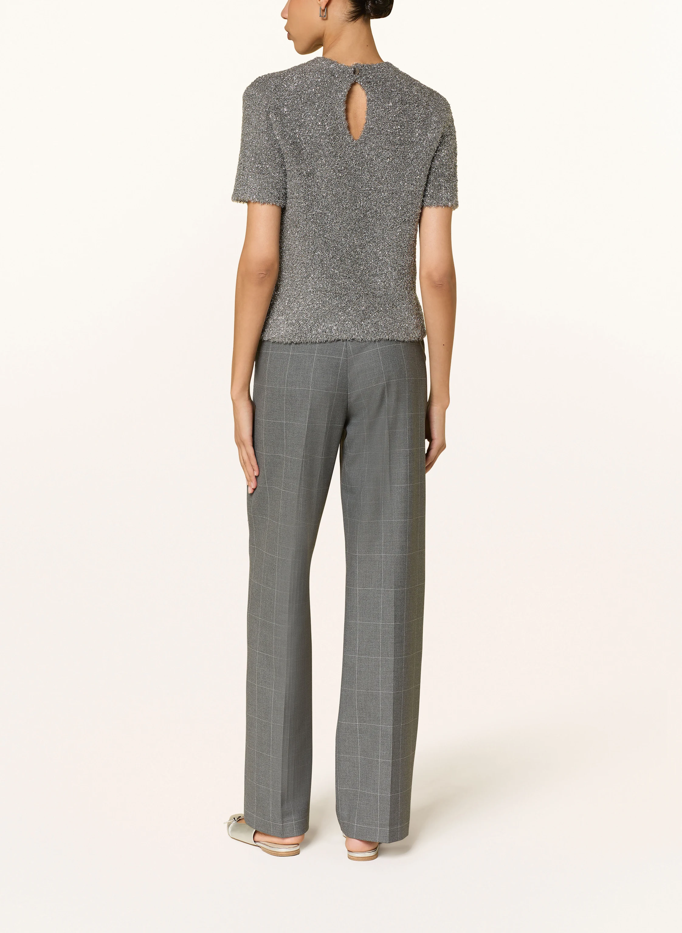 RIANI Knitted shirt with glitter thread: GRAY / SILVER