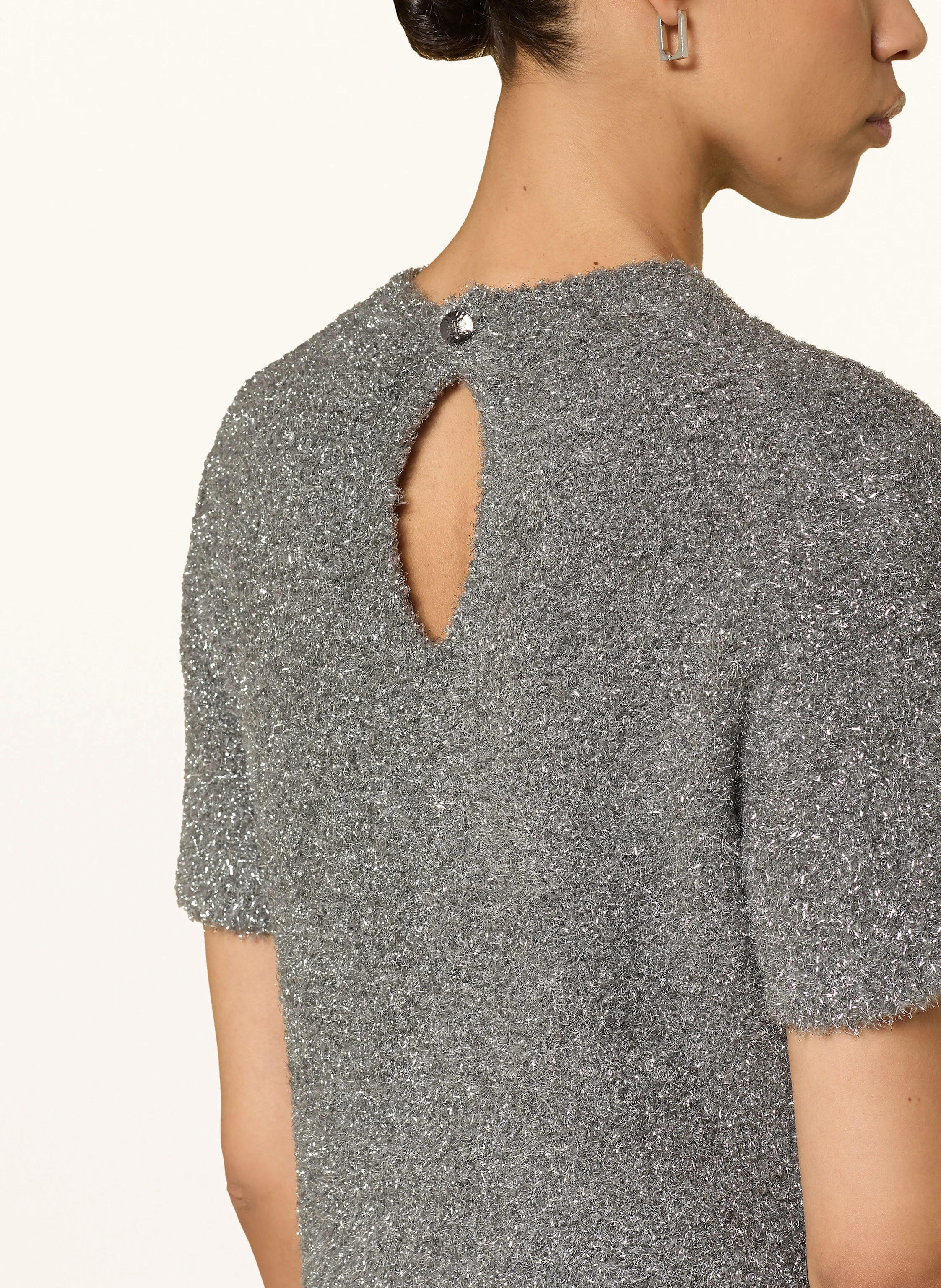 RIANI Knitted shirt with glitter thread: GRAY / SILVER
