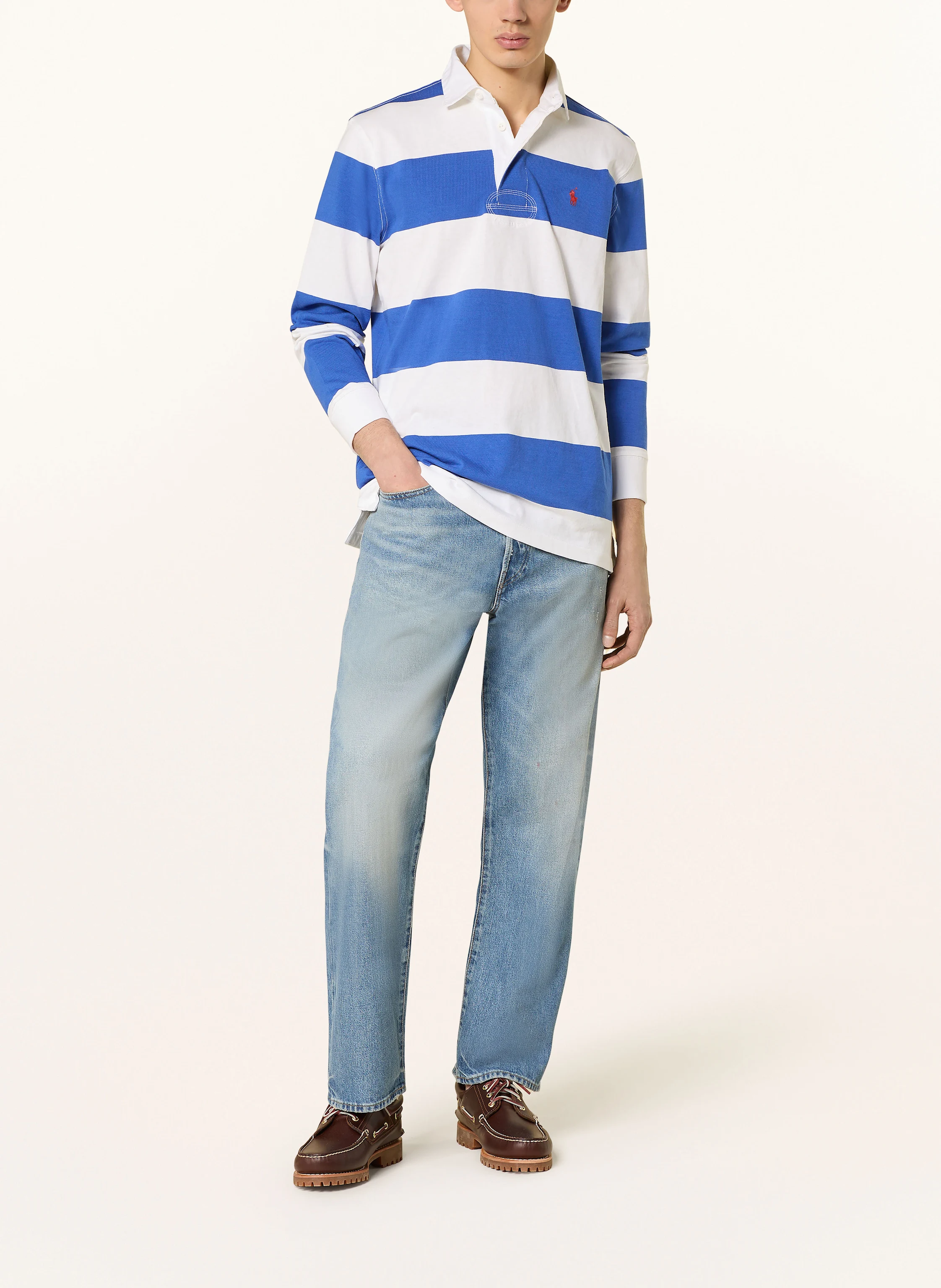 希少　Polo by Ralph Lauren  BEACH Rugby Polo Ralph Lauren Men's Classic Fit Polo Beach Rugby Shirt Red