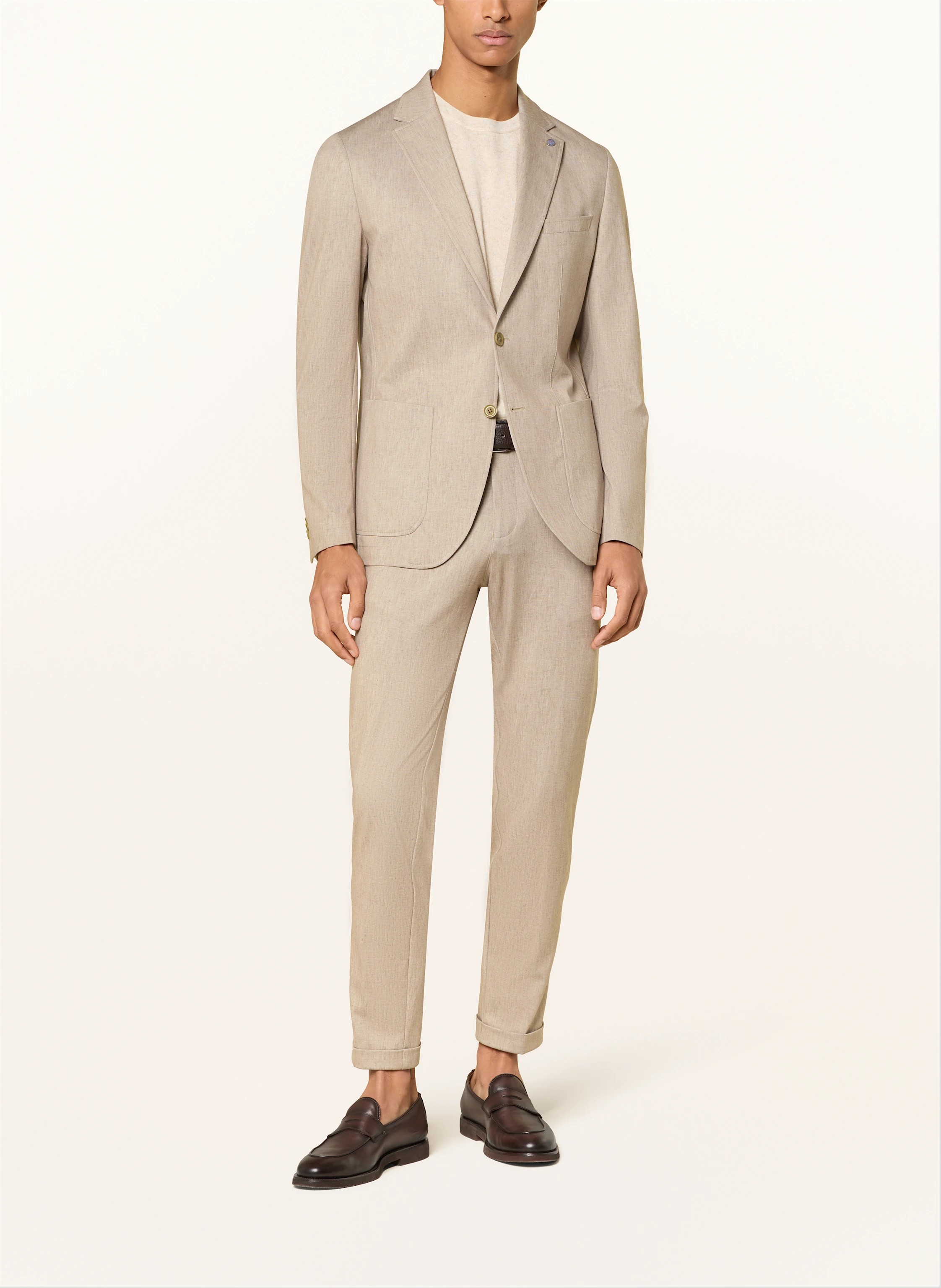 CG CLUB of GENTS CG CARTER slim fit suit jacket in jersey in beige