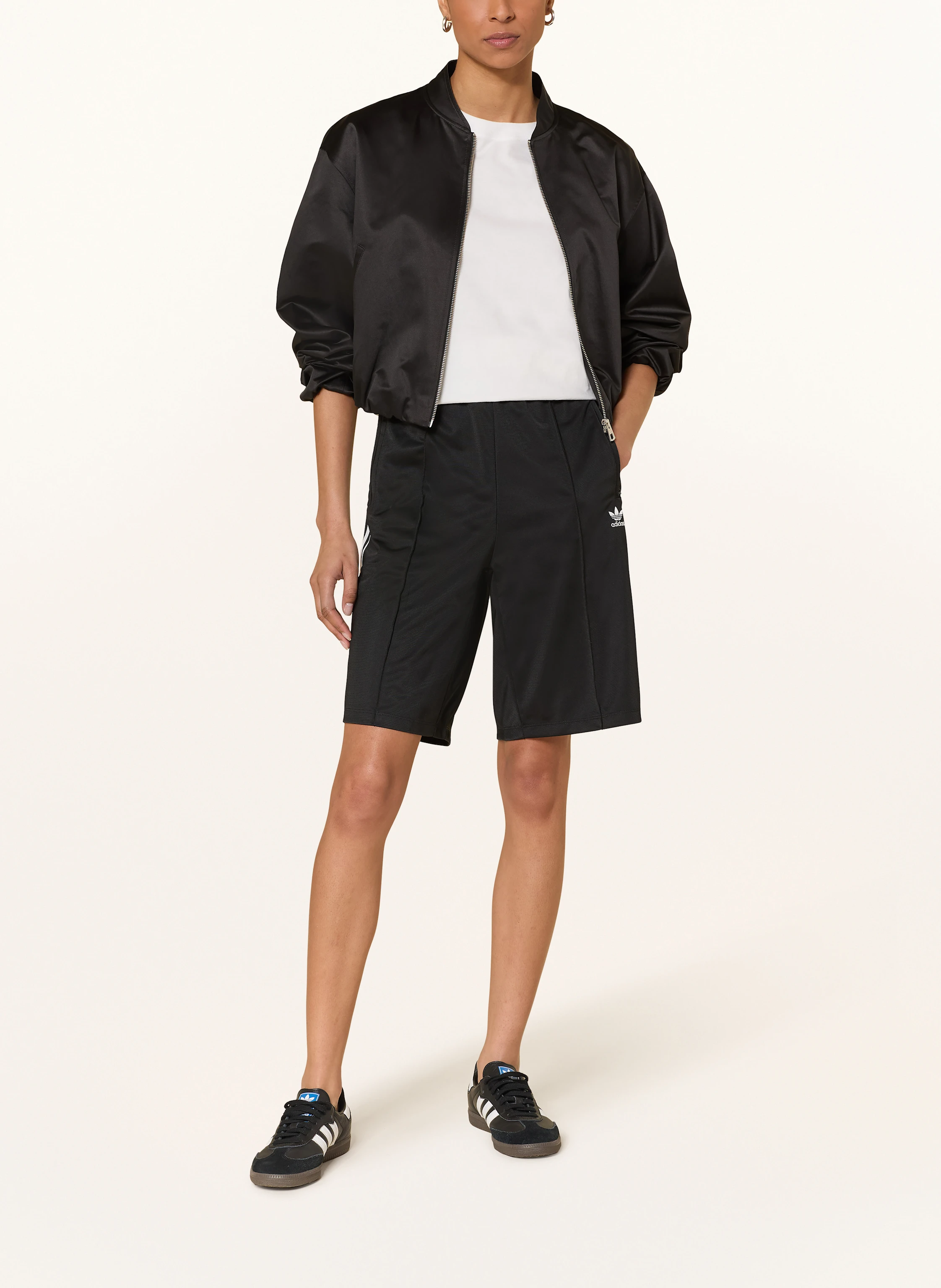 adidas Originals FIREBIRD ADICOLOR LONG shorts in black/ white