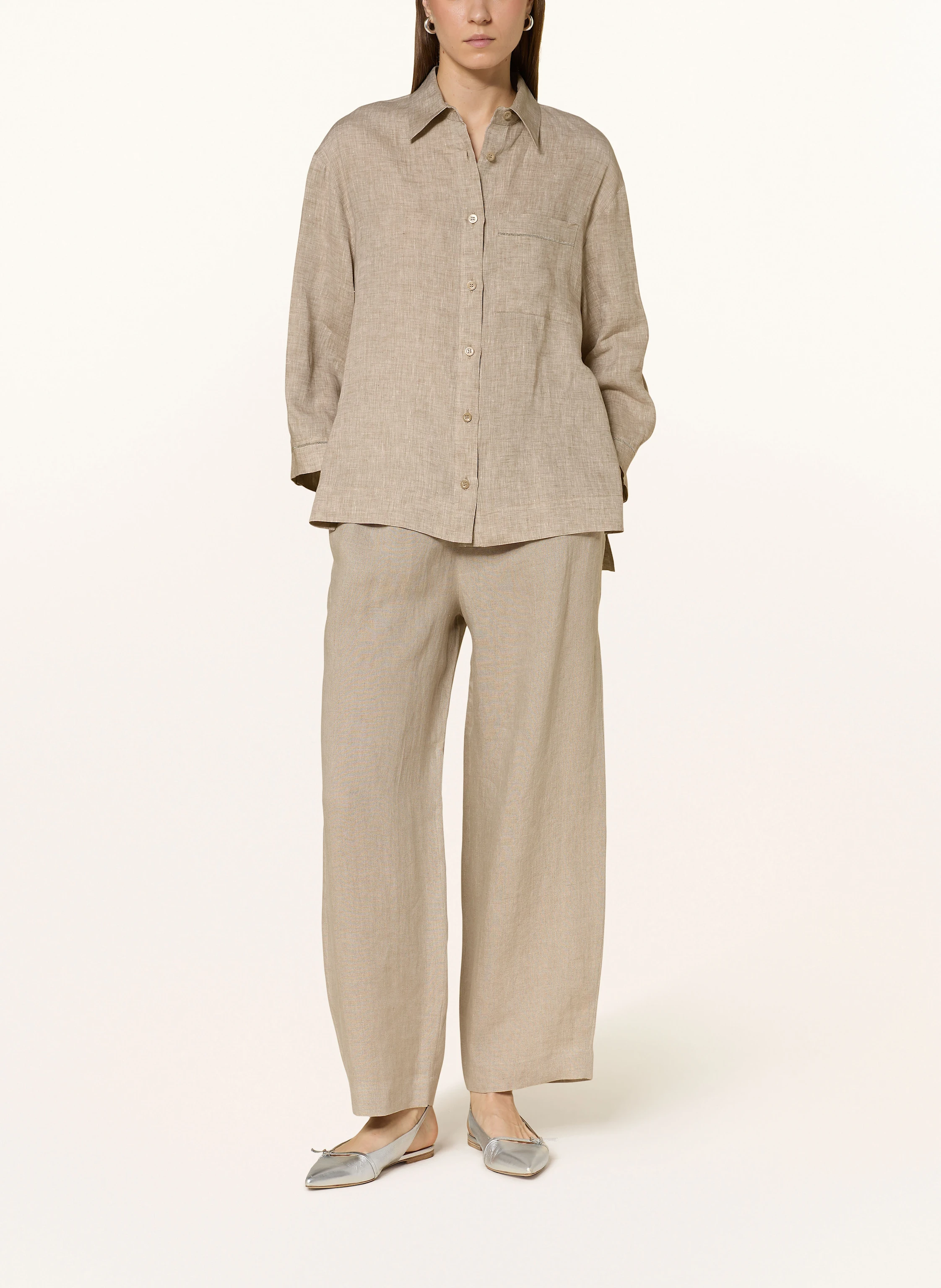 ANTONELLI firenze Linen trousers SVEZIA in taupe