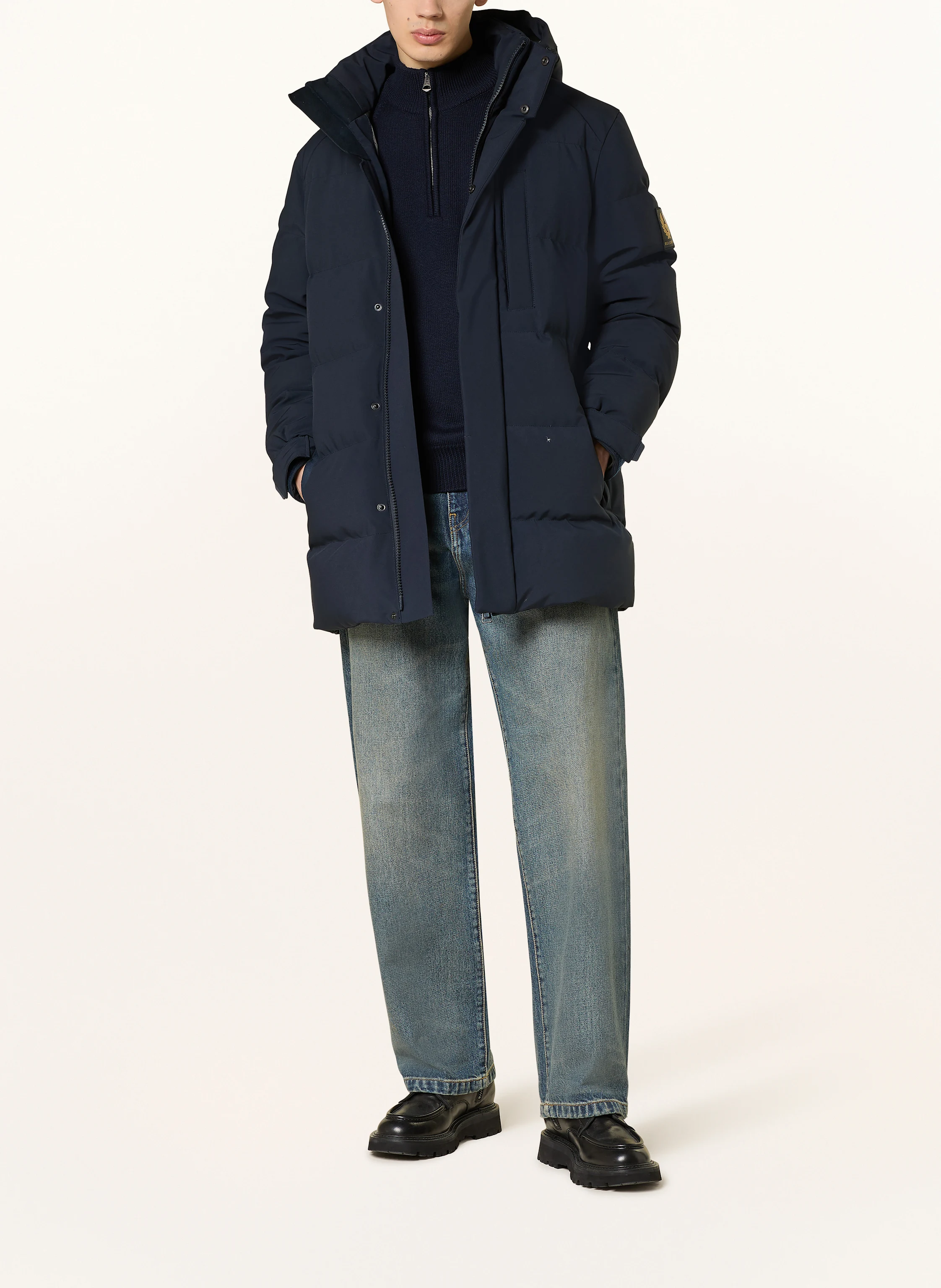 BELSTAFF Daunenjacke PENDULUM mit abnehmbarer Kapuze in dunkelblau