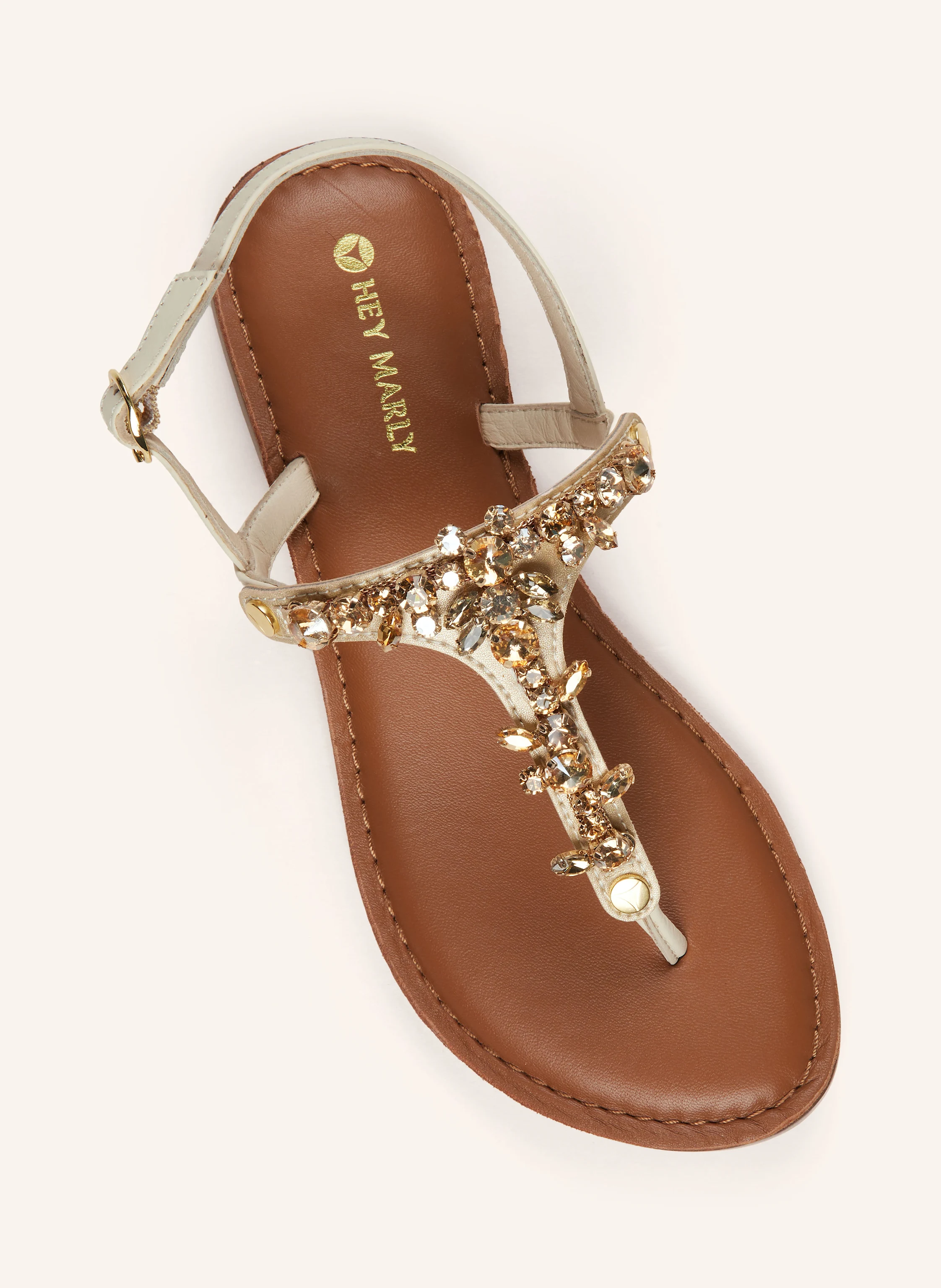 HEY MARLY Sandal upper BRILLIANT LIFE with decorative gems in gold