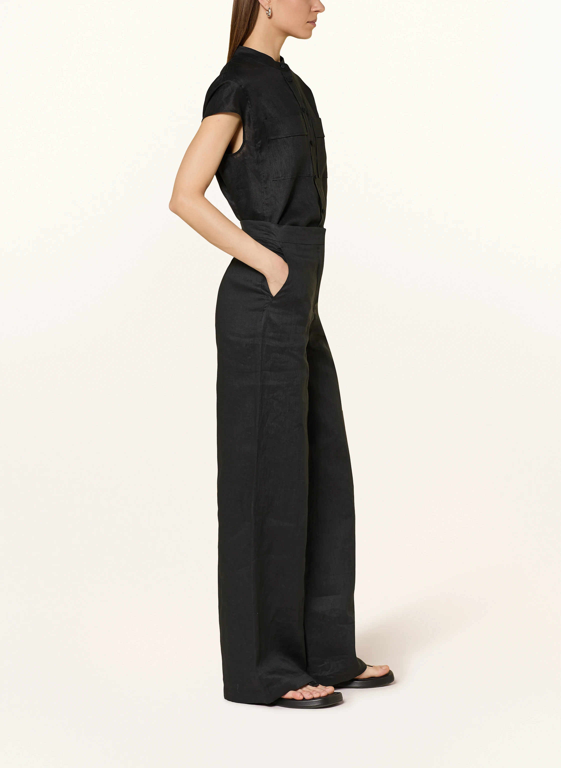 【送料&関税込】Garibo Wide Leg Pants Max Mara Studio Max Mara STUDIO Linen trousers GARIBO in black