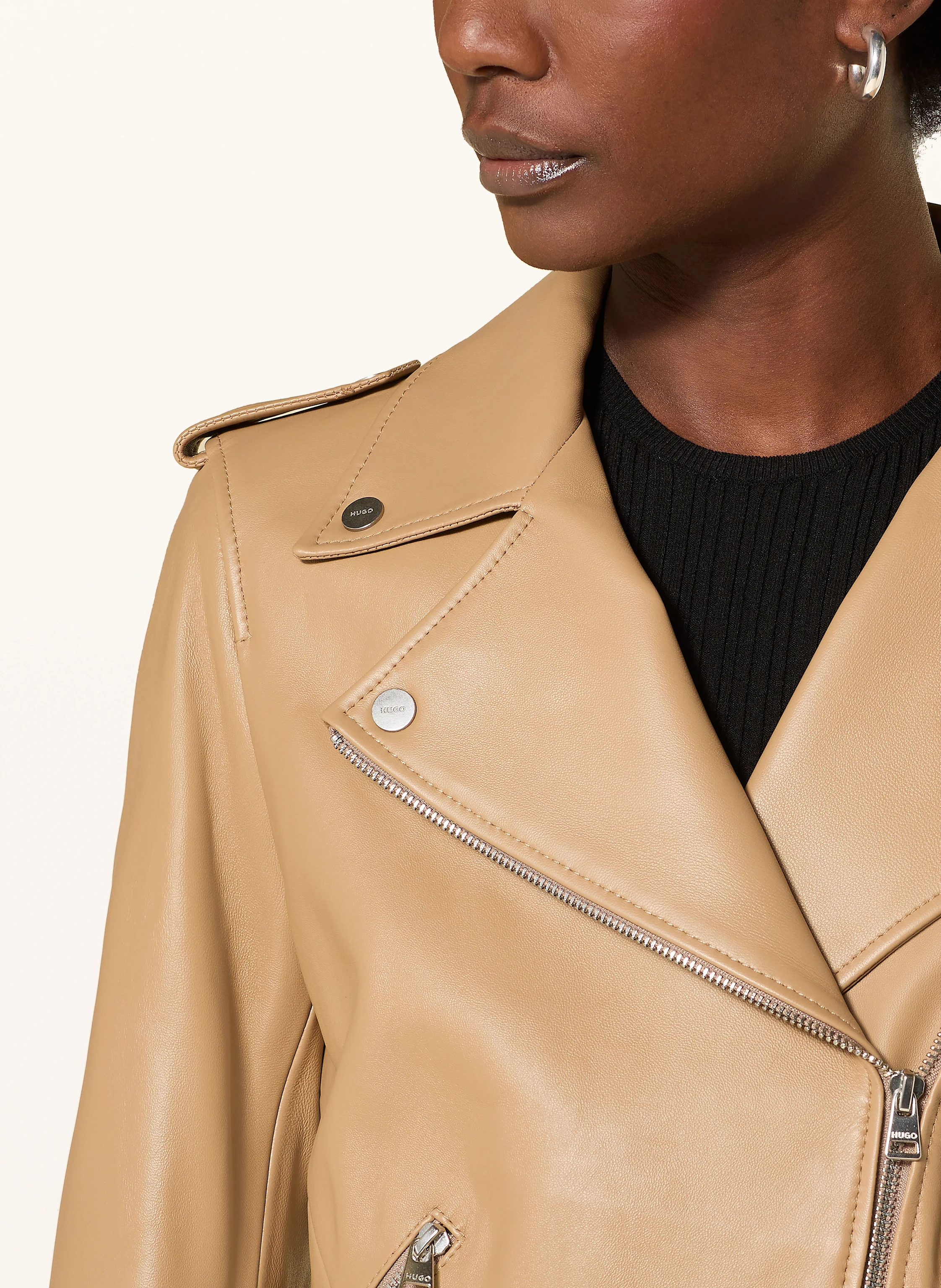 HUGO Leather LUJANA in beige