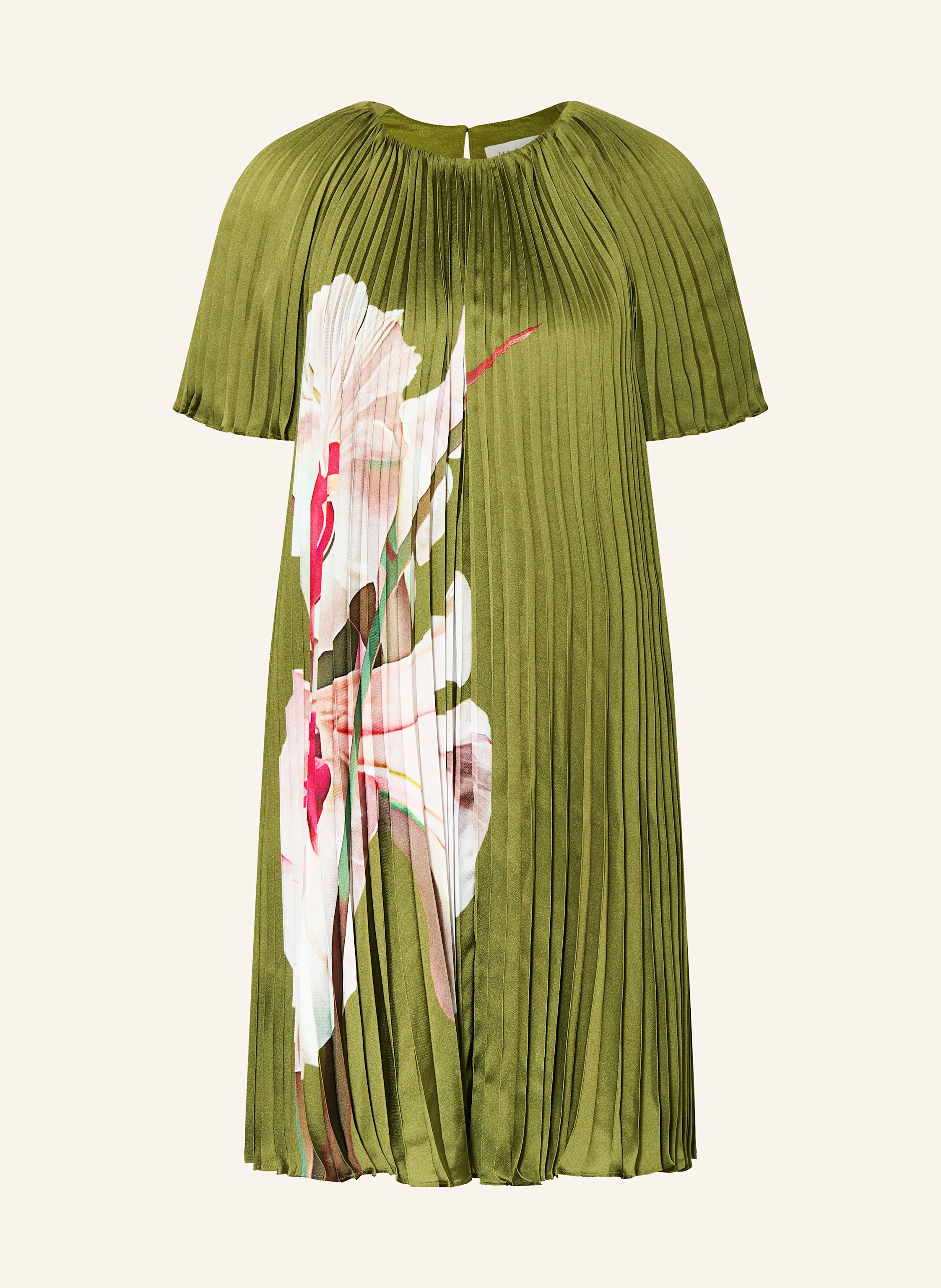 TED BAKER Pleated dress VINLAA in satin in green