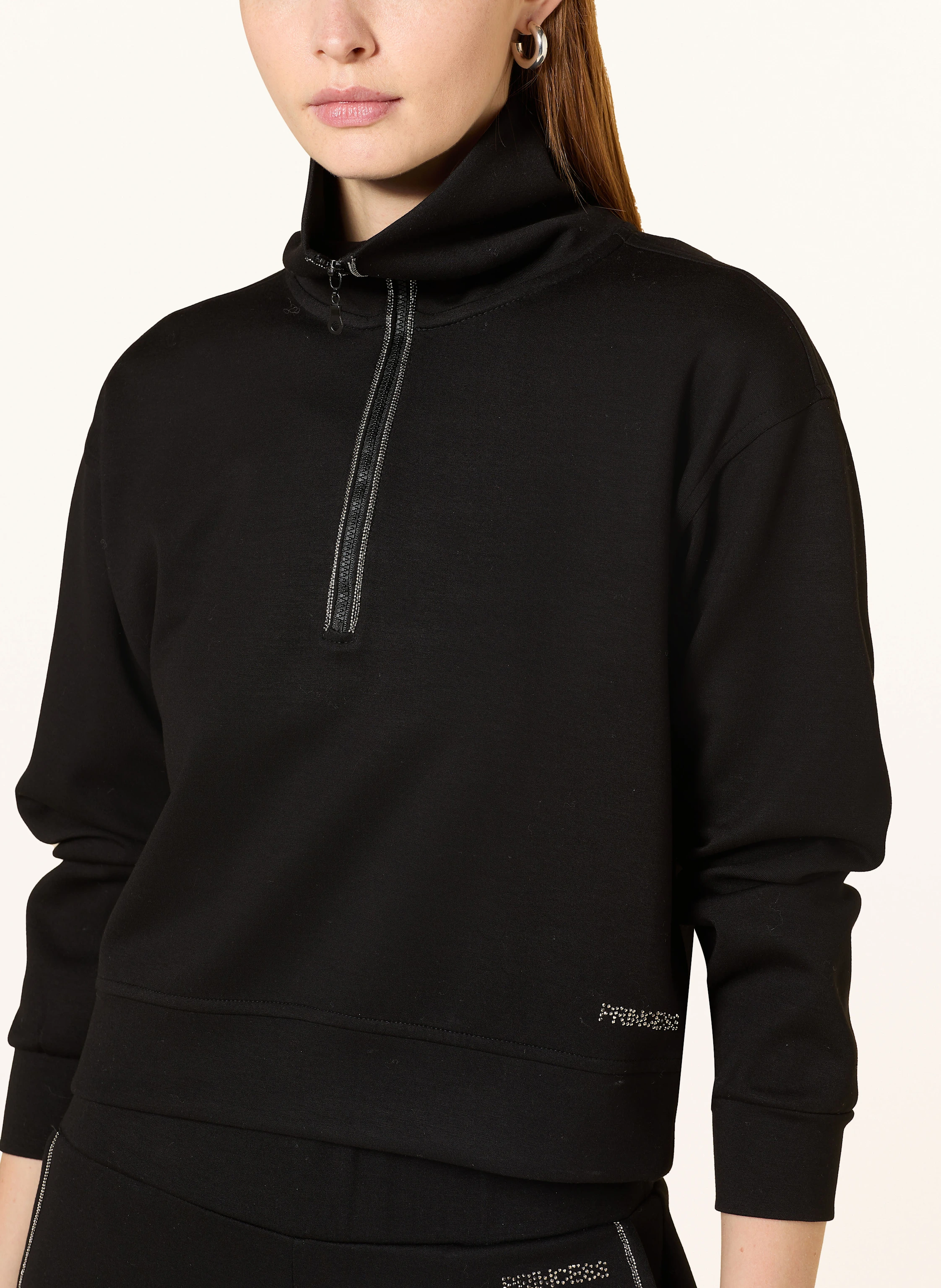 Princess GOES HOLLYWOOD Kort sweatshirt med strass: SVART