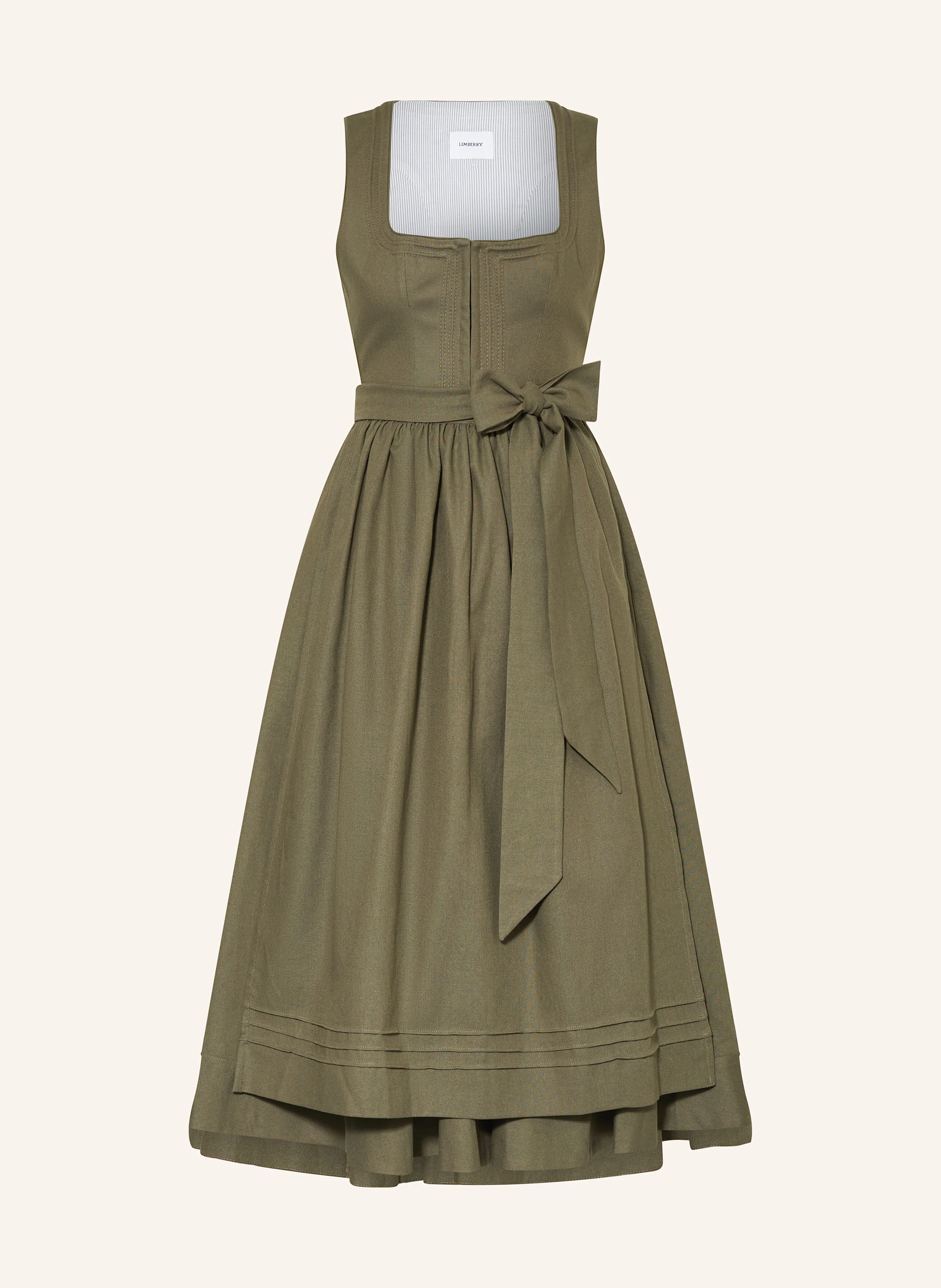 LIMBERRY Dirndl AURELIE mit Leinen in oliv / hellgrau LIMBERRY Dirndl AURELIE mit Leinen in oliv / hellgrau