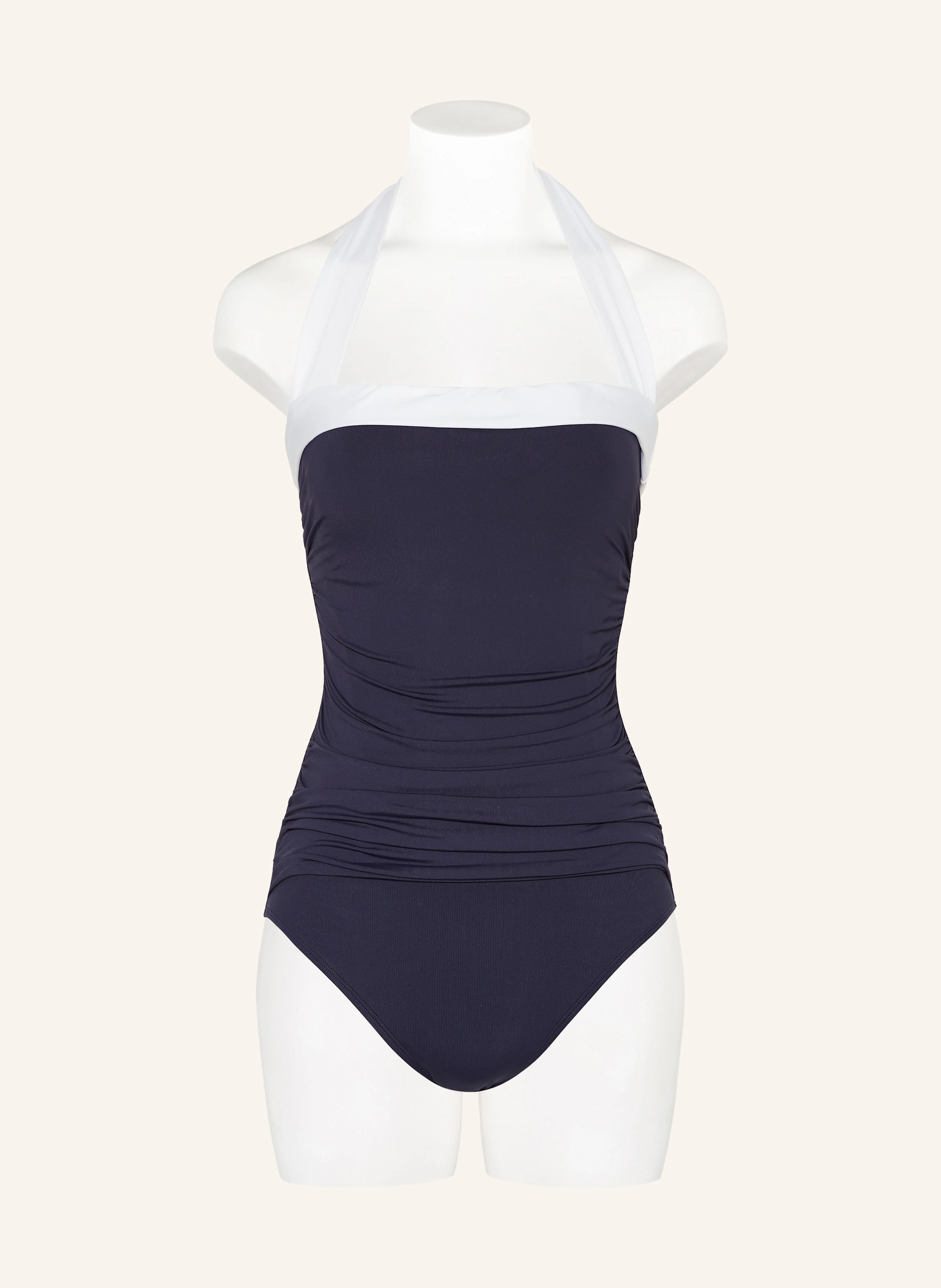 LAUREN RALPH LAUREN Halter neck swimsuit BEL AIR in dark blue/ white