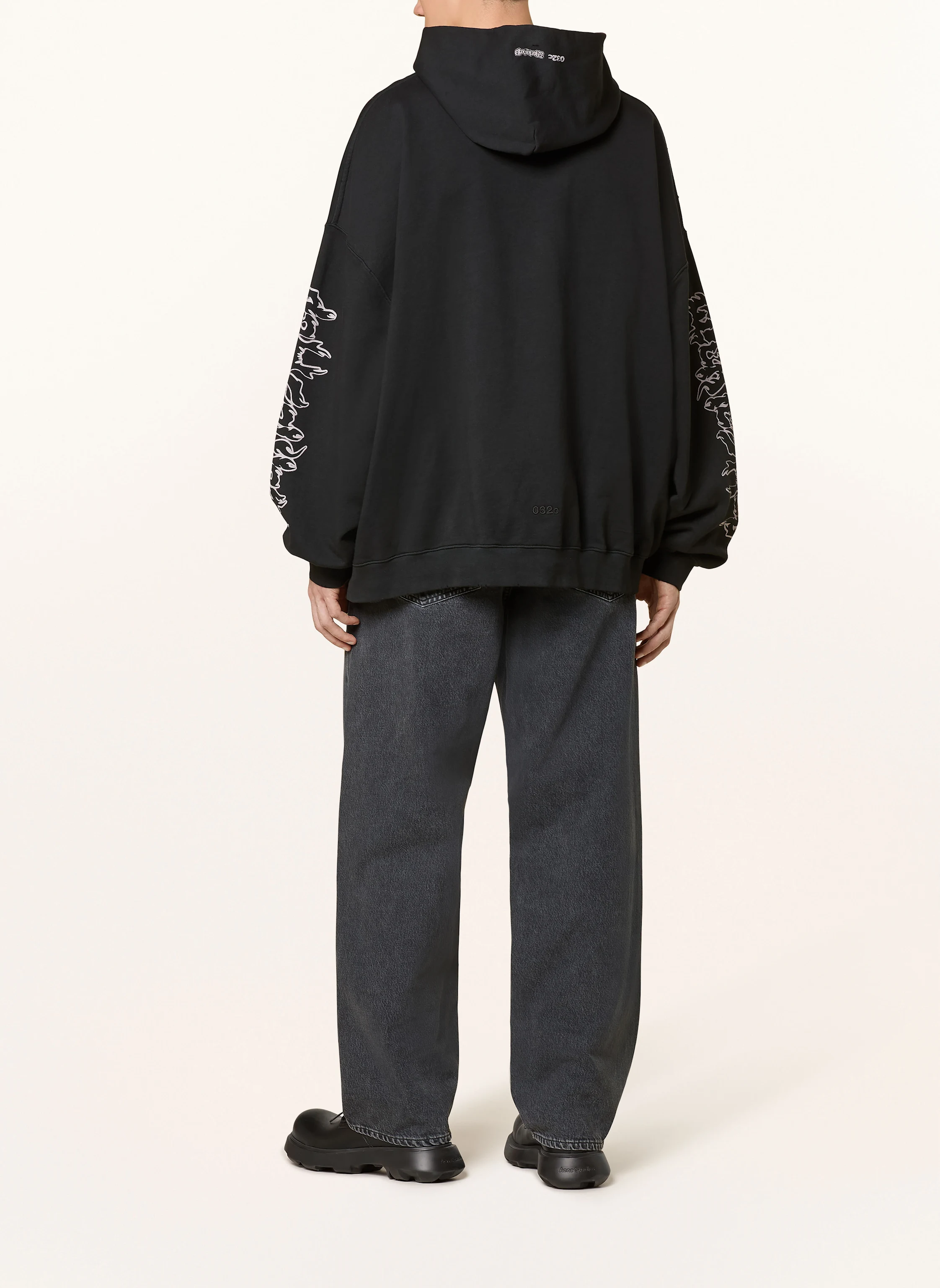 032c FAITHLESS oversized hoodie in black