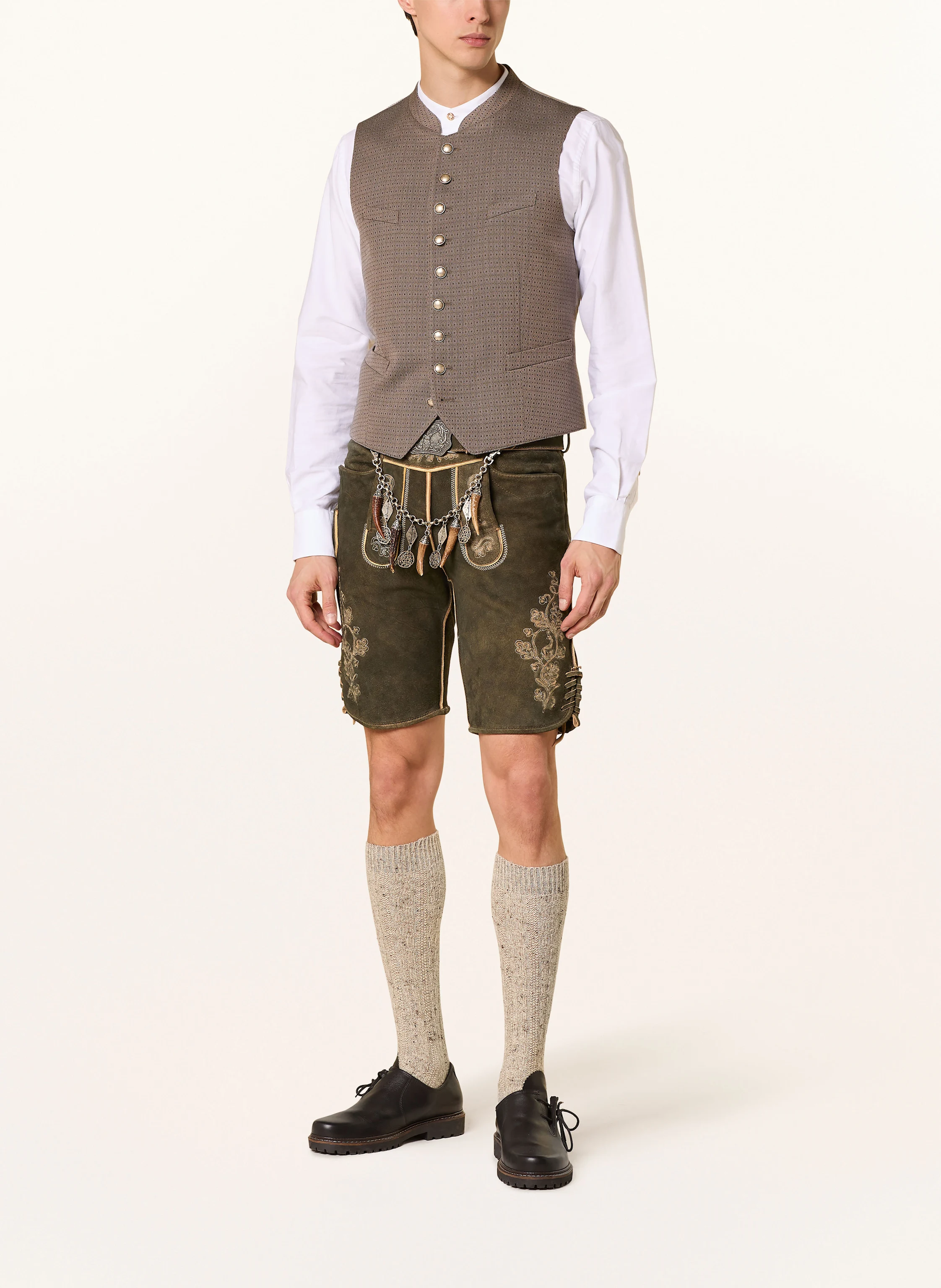 Grasegger Traditional vest VOITL: BROWN / GREEN / BLUE