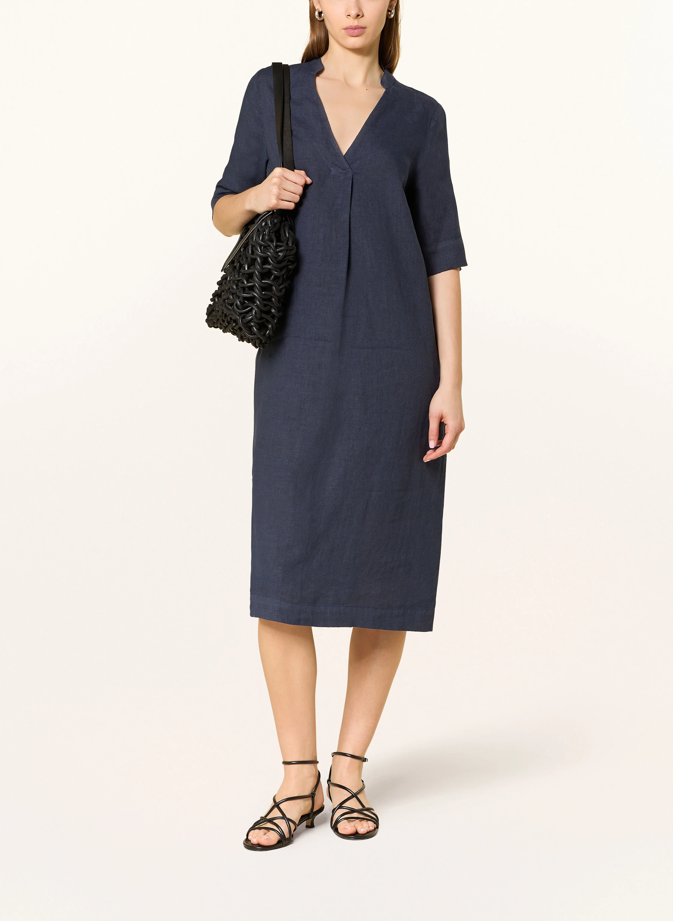 chinese dress ladies Violeta Open Back Linen Dress – ECOFORIA main image 0
