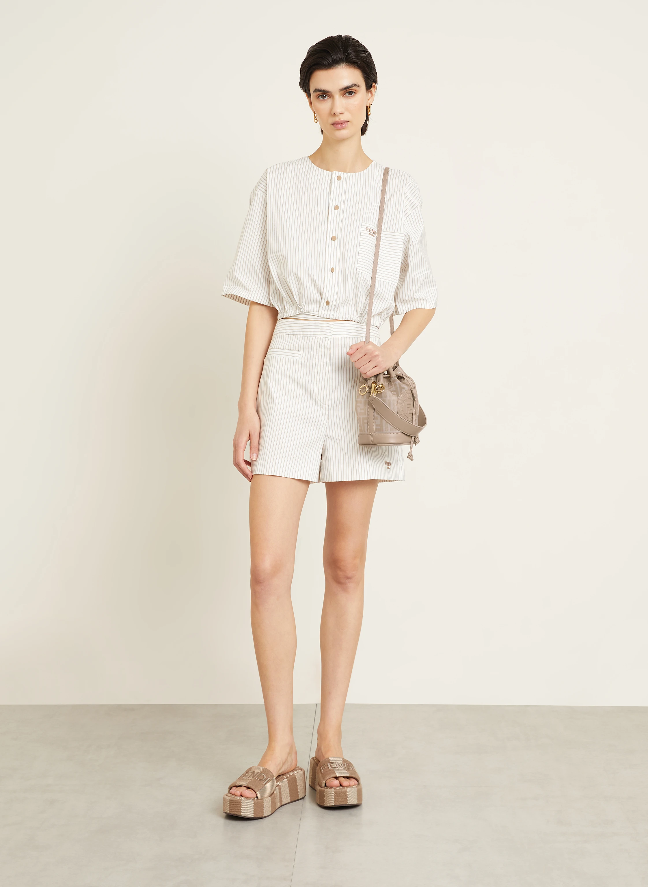 FENDI Pouch bag MON TRESOR MINI in taupe