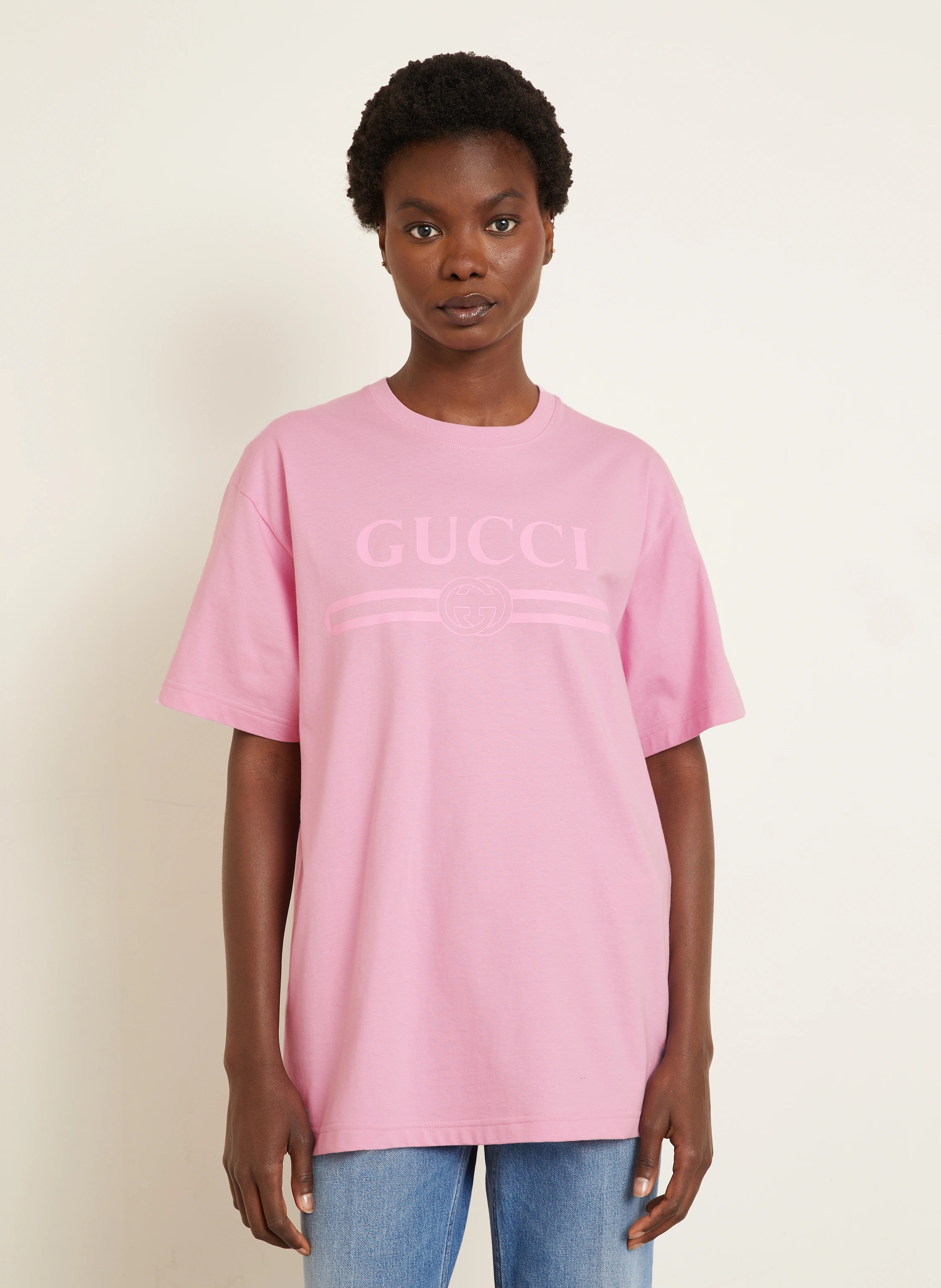 GUCCI T-shirt ANCORA in 5967 smooth pink/mc