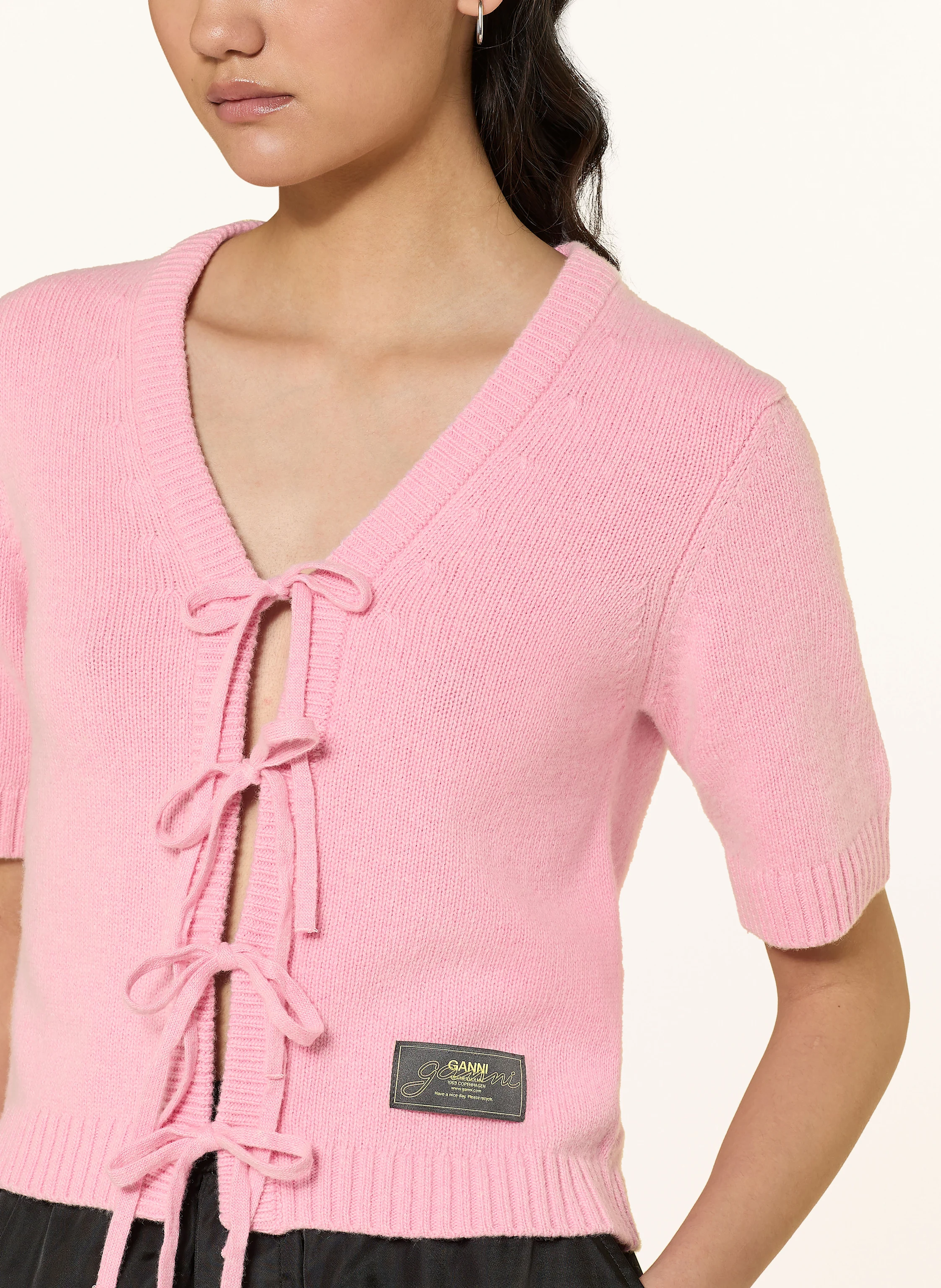 GANNI Knit cardigan FUTURE in pink