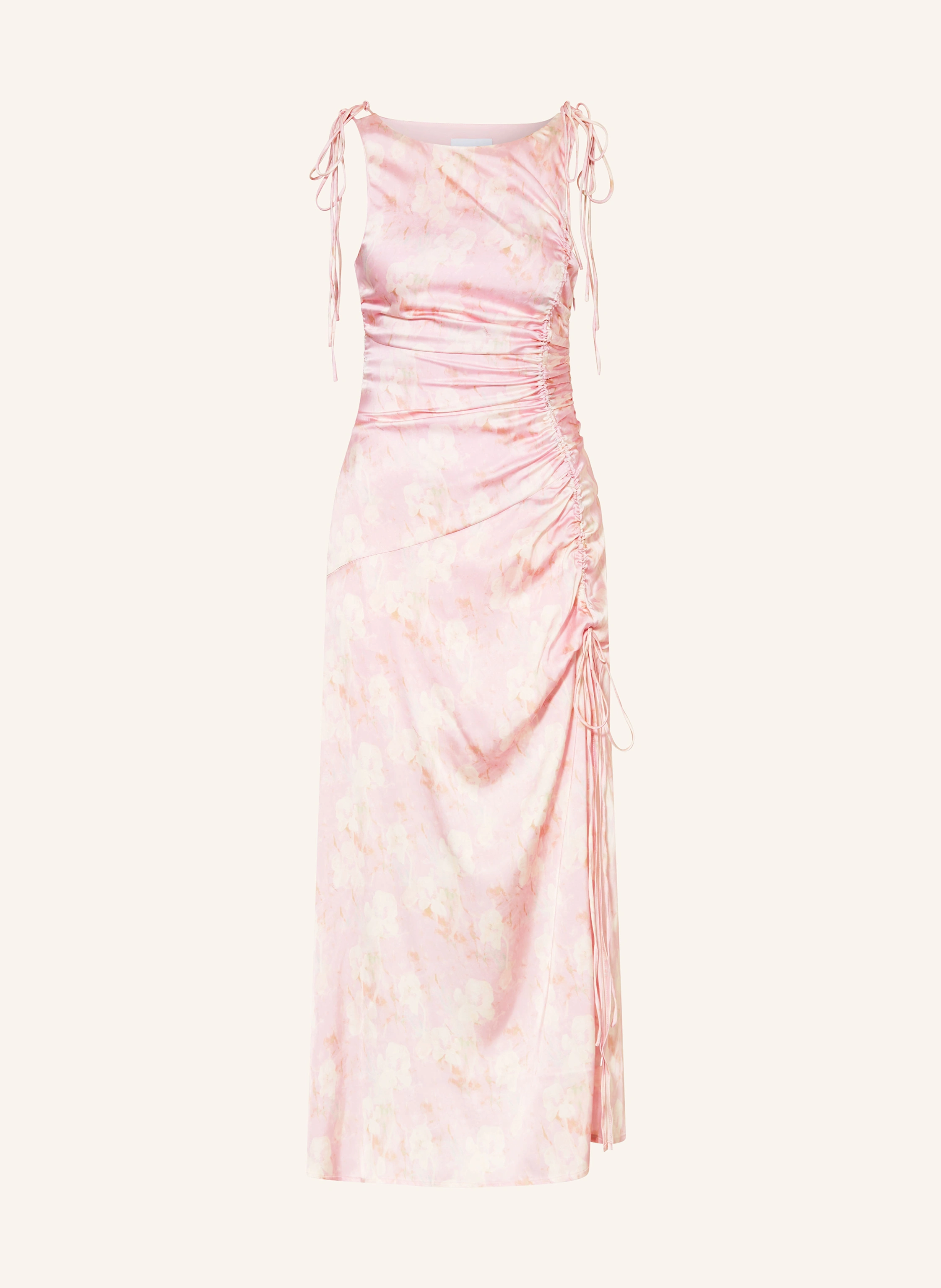 GANNI Satin dress in light pink / pink