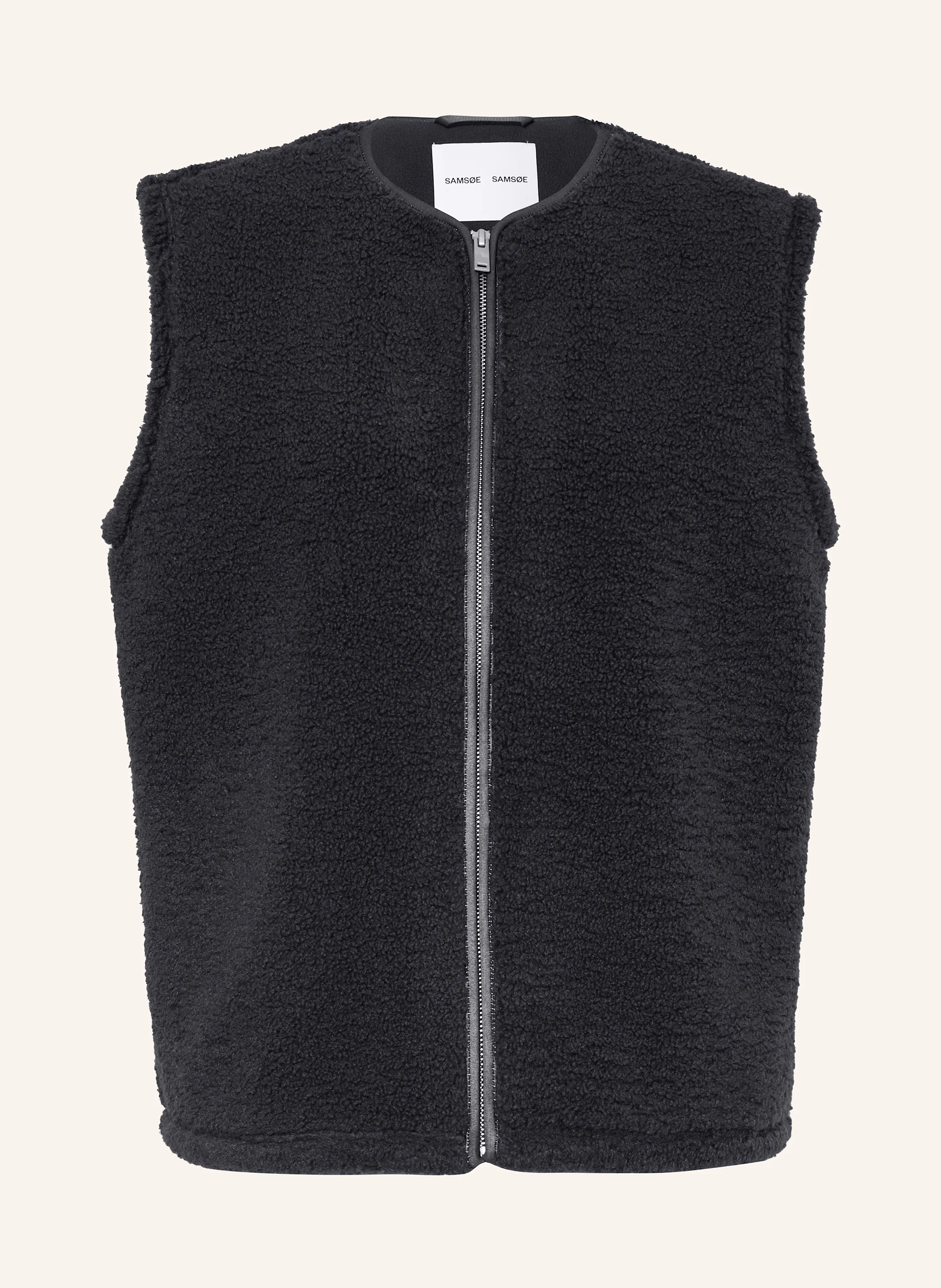 SAMSØE SAMSØE Teddy fur vest SAAUTUMNS in black