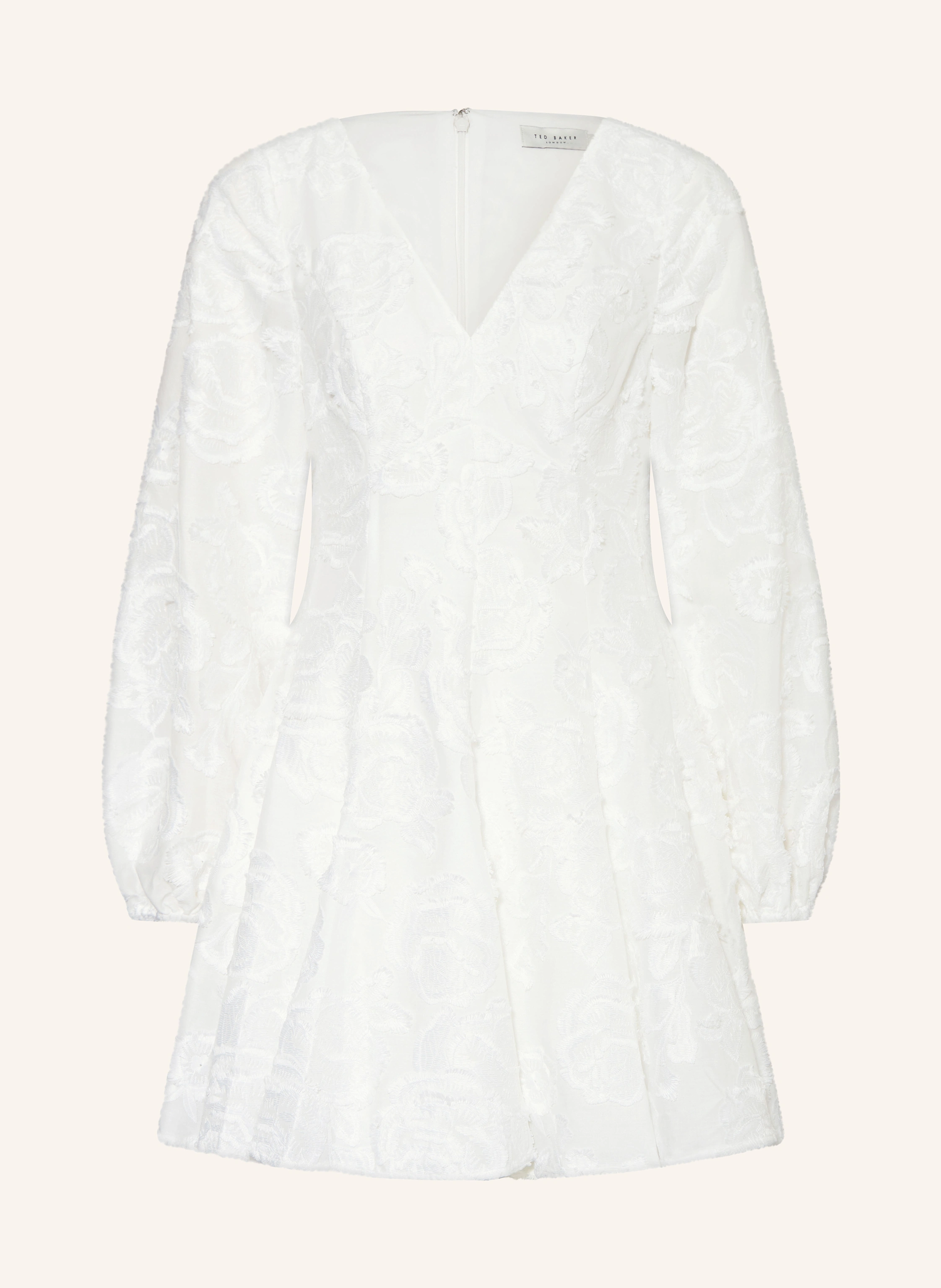 ted baker london white dress Cammey Scalloped Skater Sz 4 Ted 10 US New  Finds For You this style is illustrated with forever covetable burnout blooms. TED BAKER PLUNA dress in