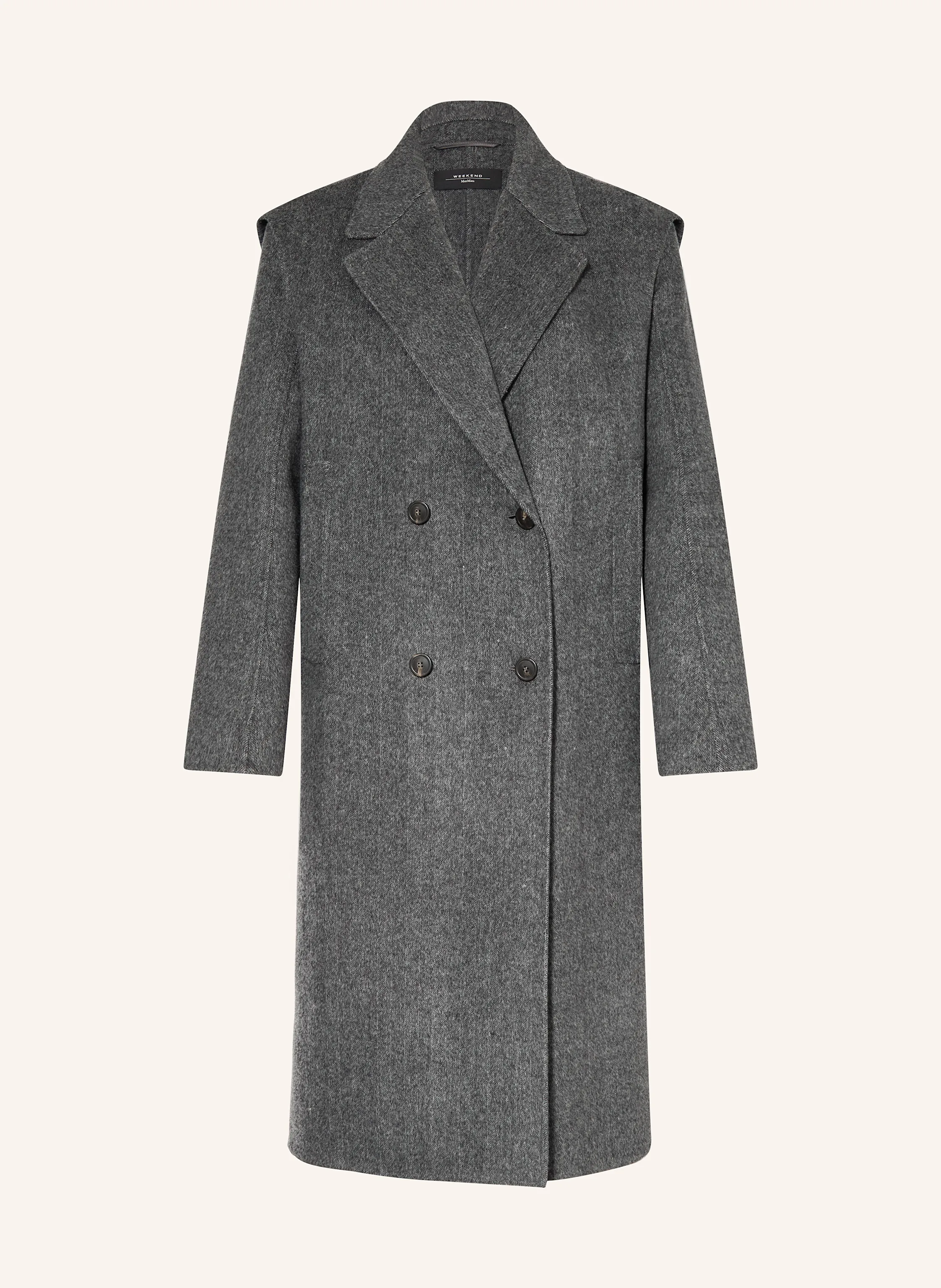 WEEKEND Max Mara SABADEL wool coat with detachable sleeves in dark