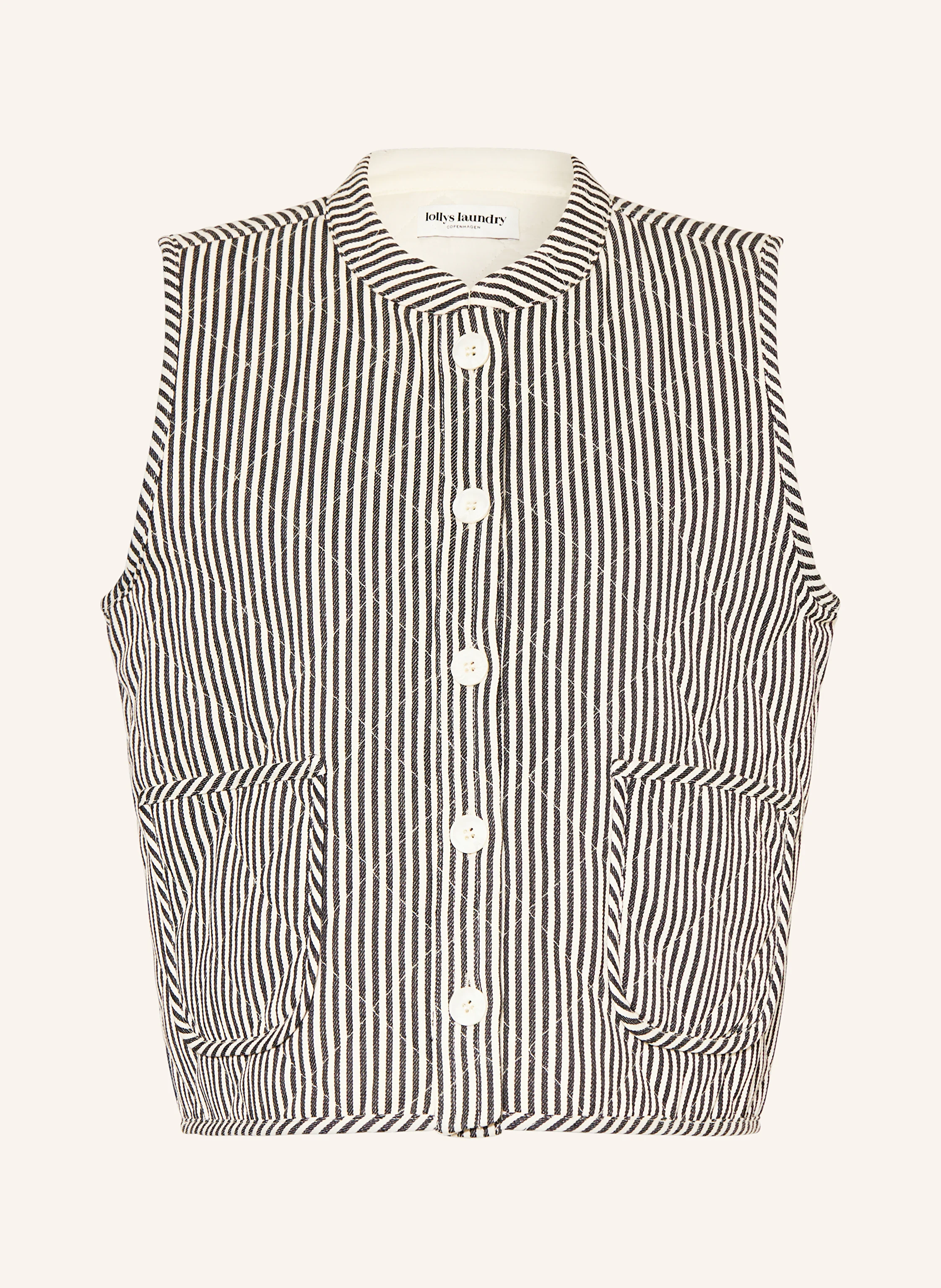 lollys laundry Quilted vest CAIROLL in black / ecru