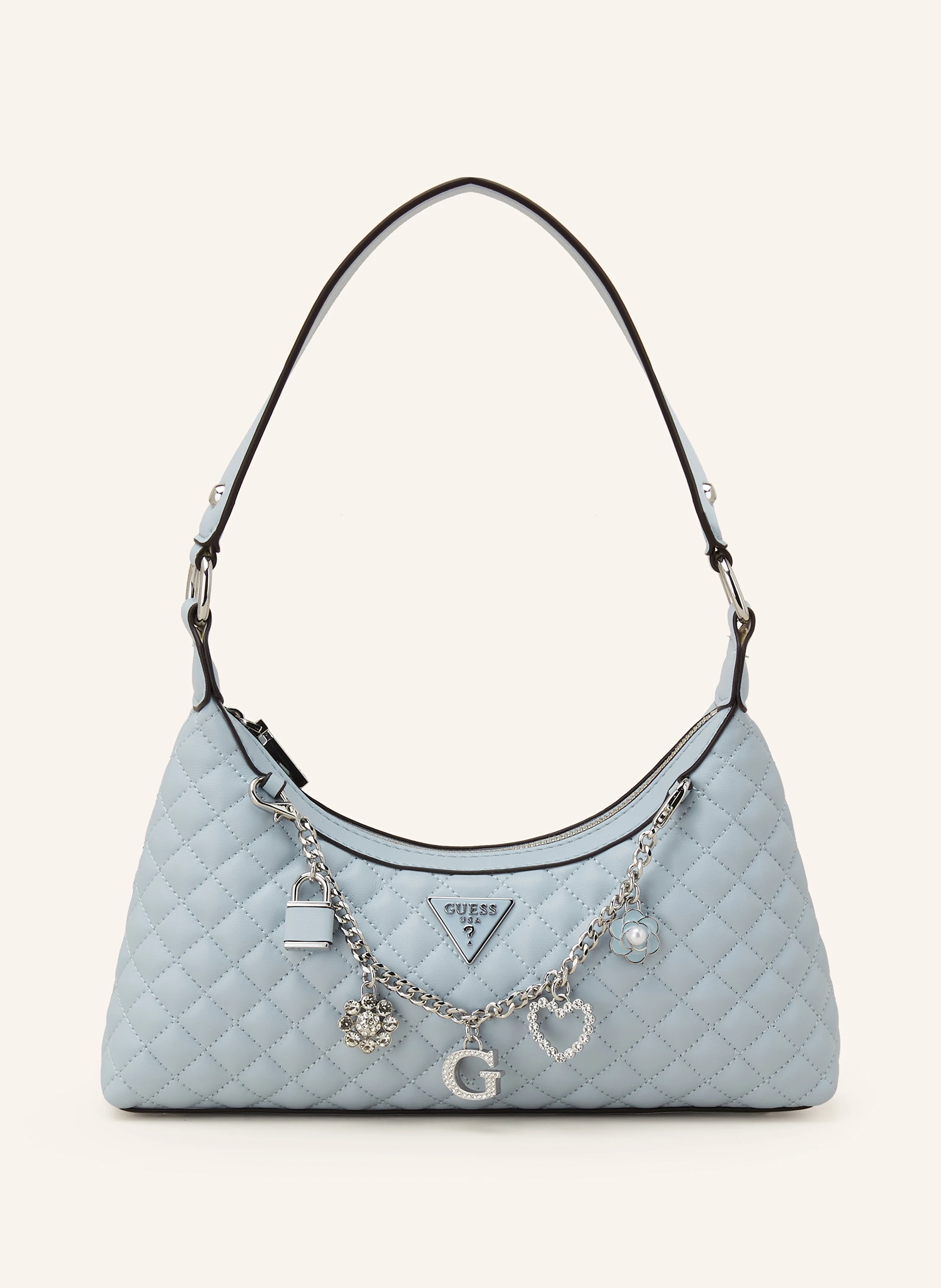 GUESS EVERLEE shoulder bag in light blue