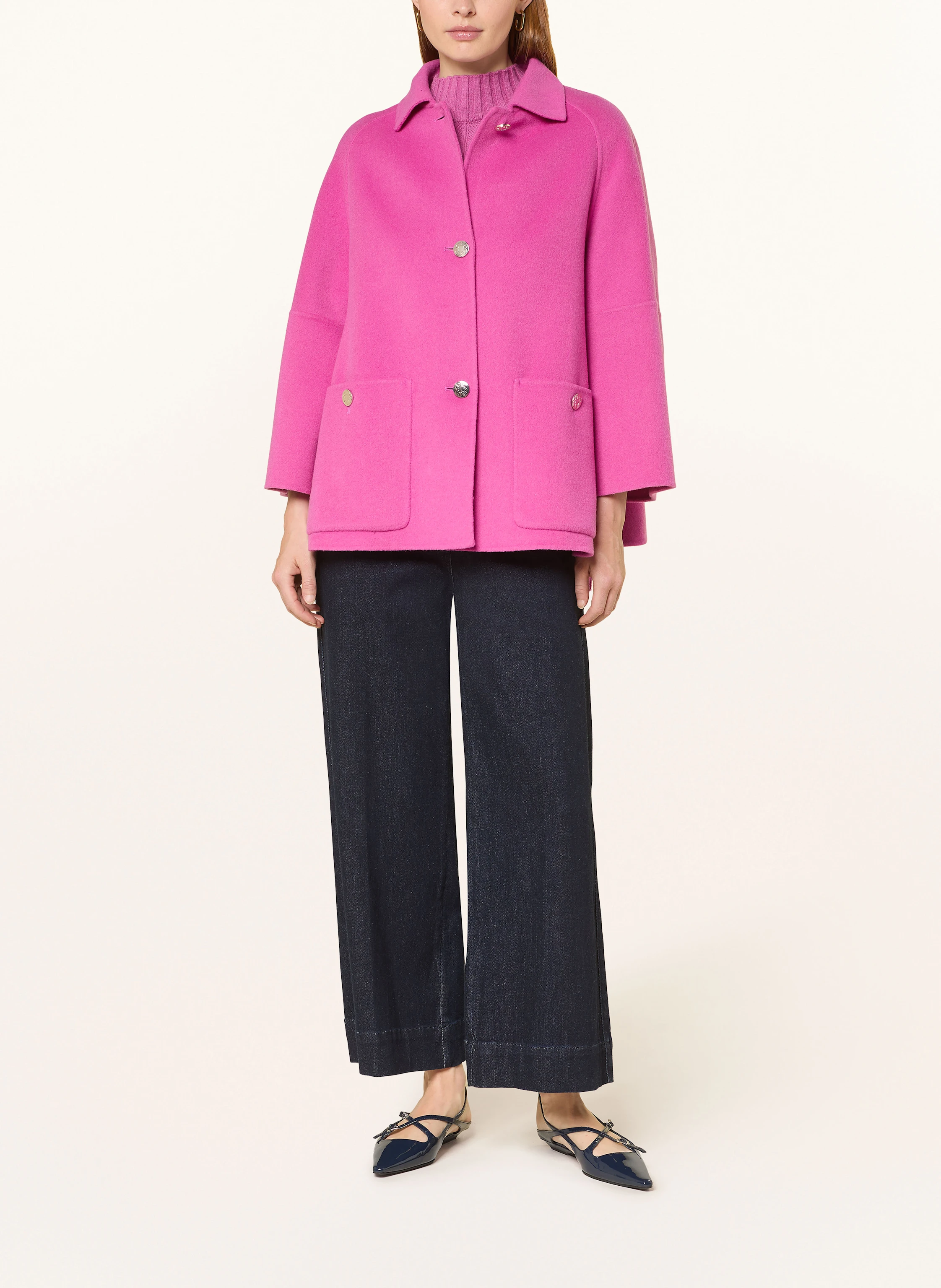 ELENA MIRO Boxy jacket with 3/4 sleeves in pink