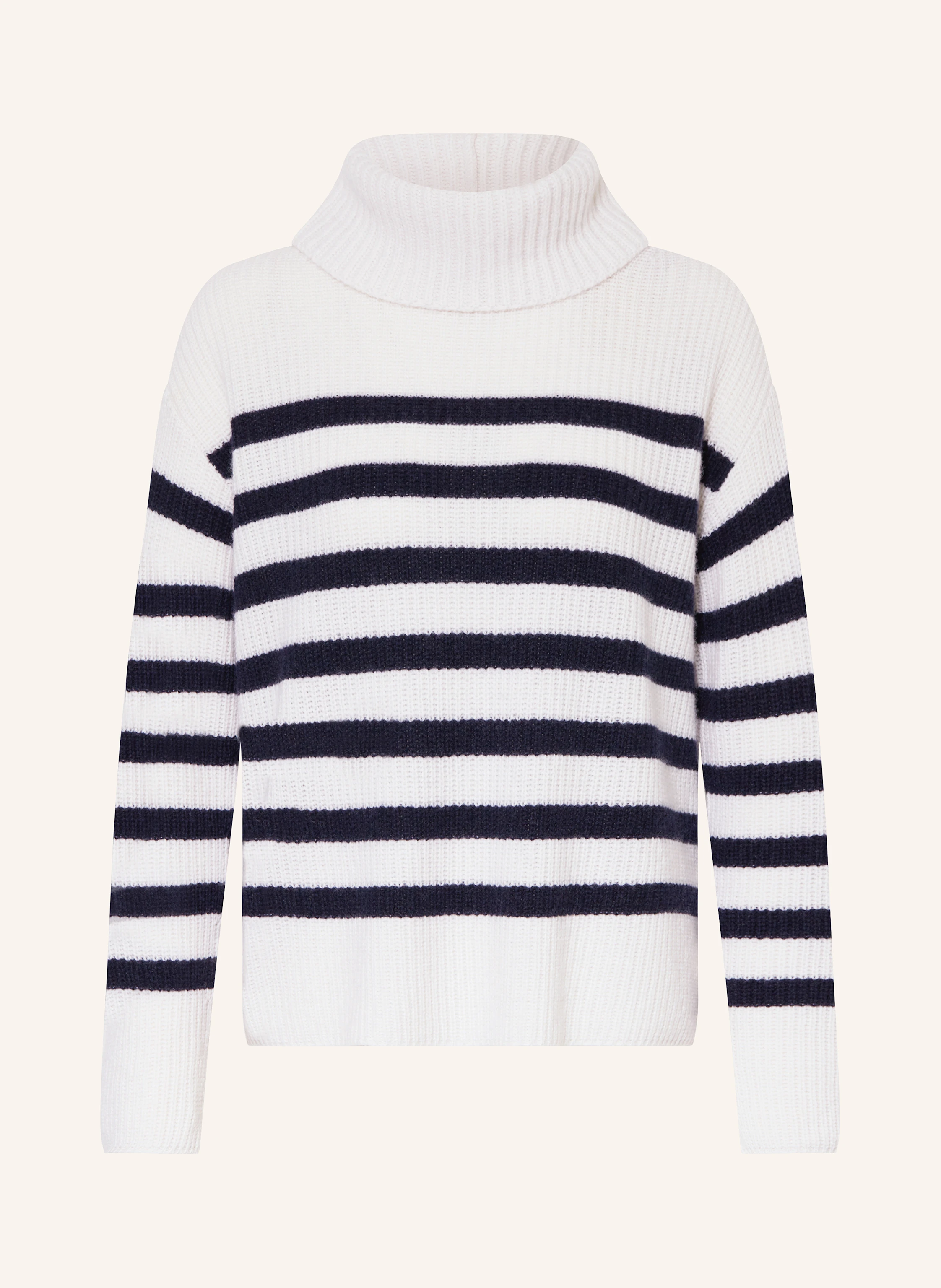 lilienfels Turtleneck sweater with cashmere: ECRU / DARK BLUE