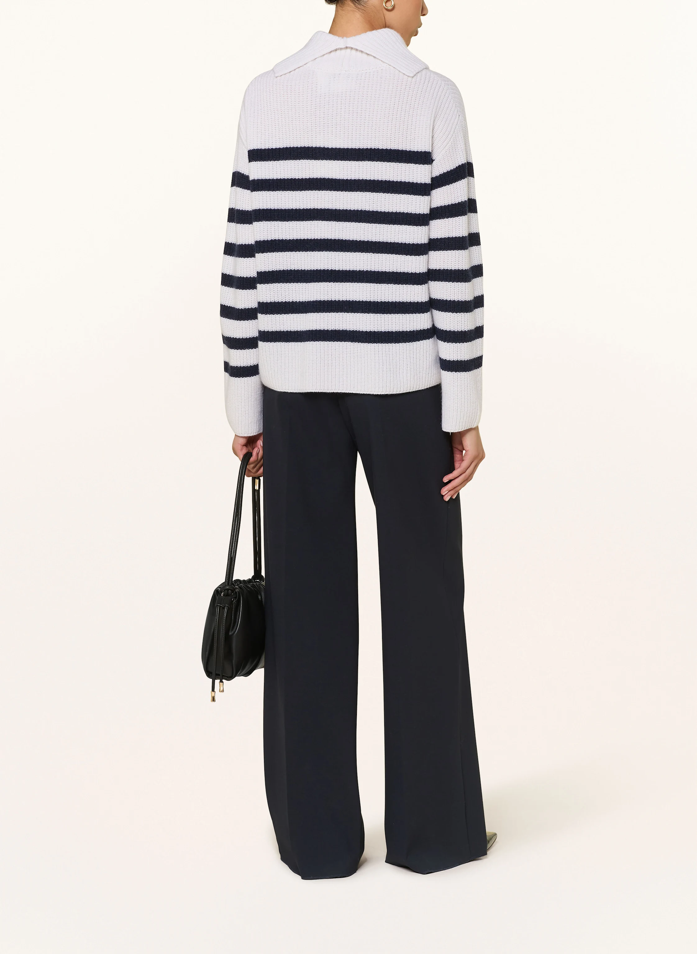 lilienfels Turtleneck sweater with cashmere: ECRU / DARK BLUE