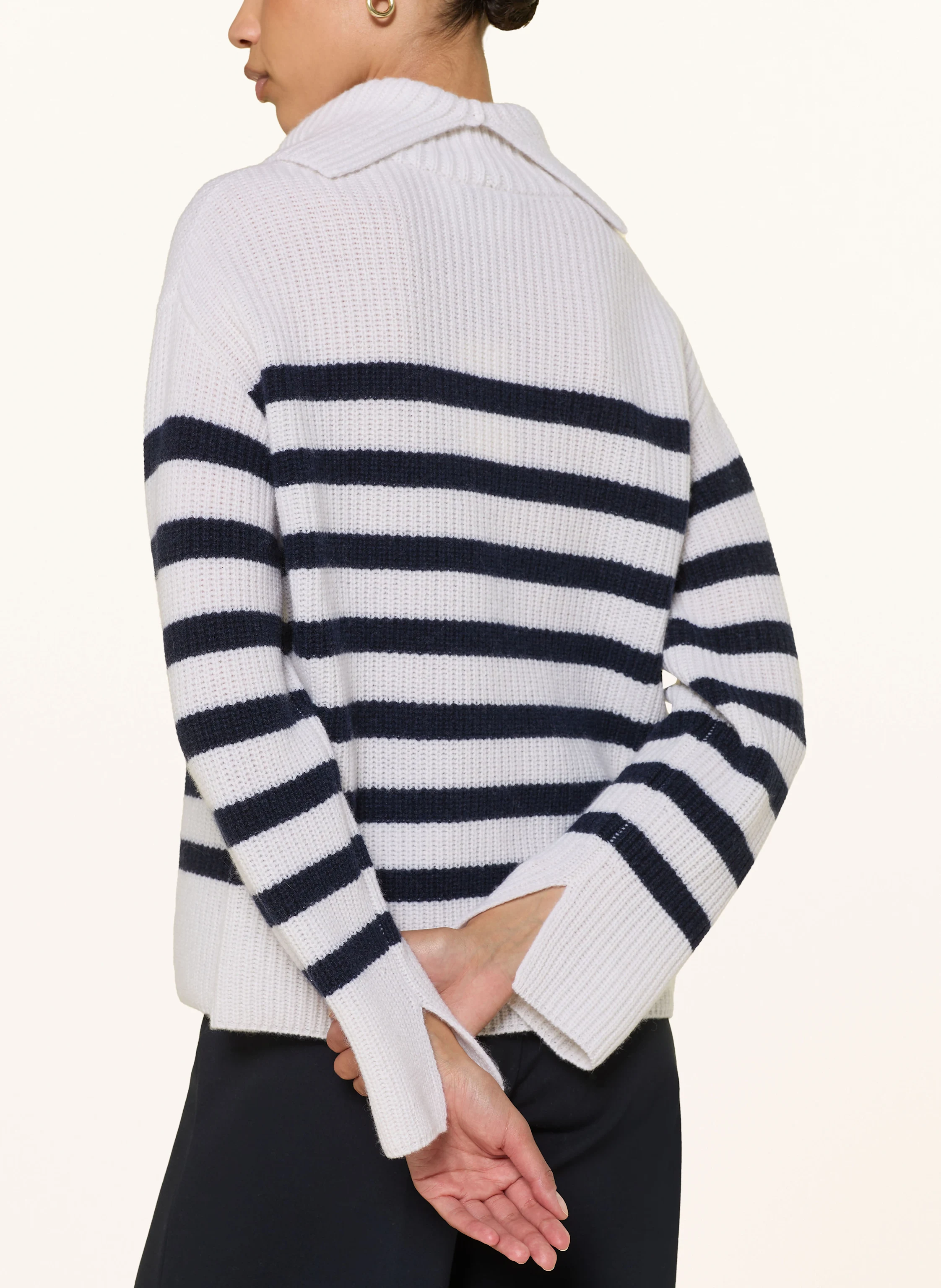 lilienfels Turtleneck sweater with cashmere: ECRU / DARK BLUE
