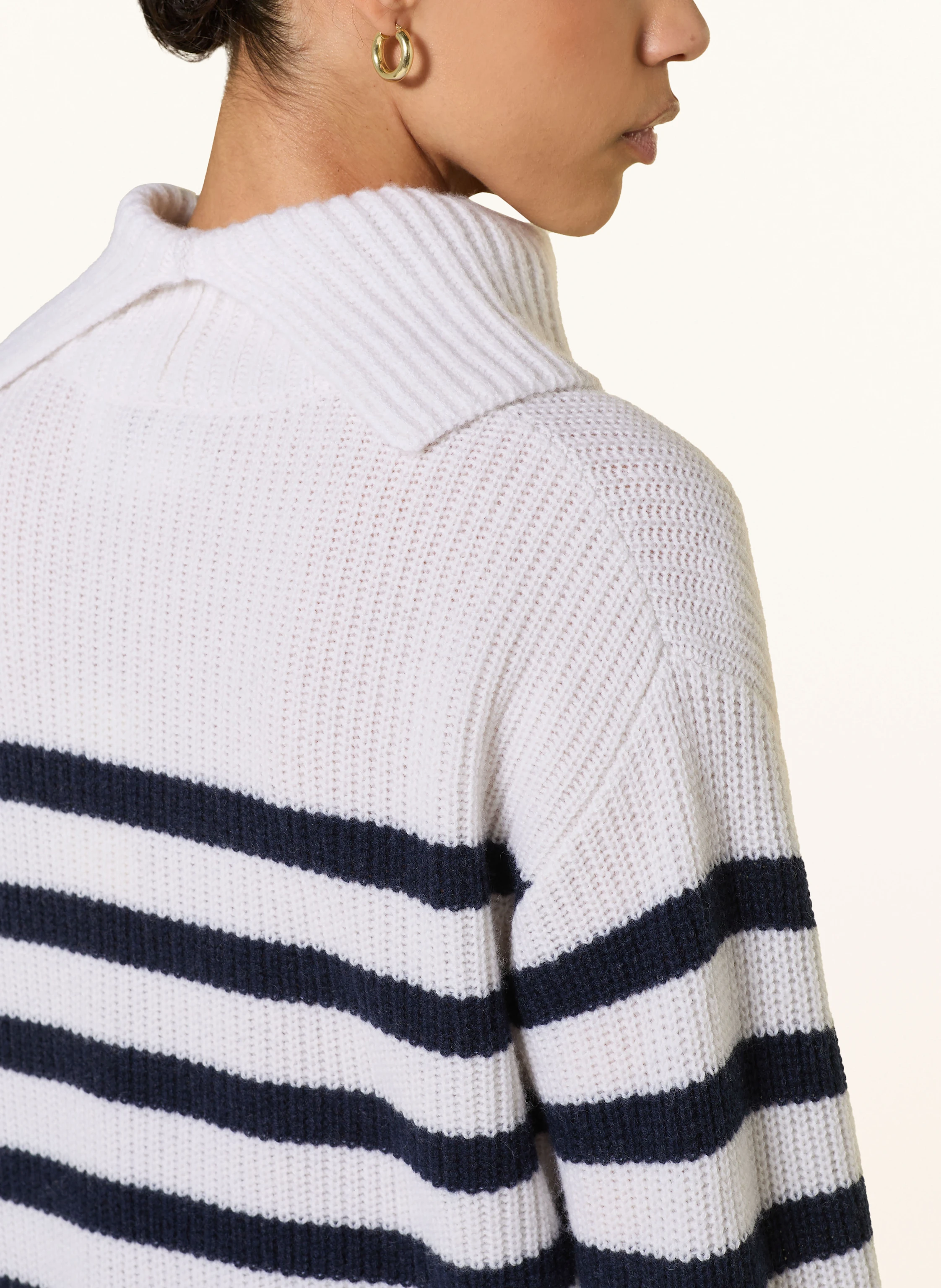 lilienfels Turtleneck sweater with cashmere: ECRU / DARK BLUE