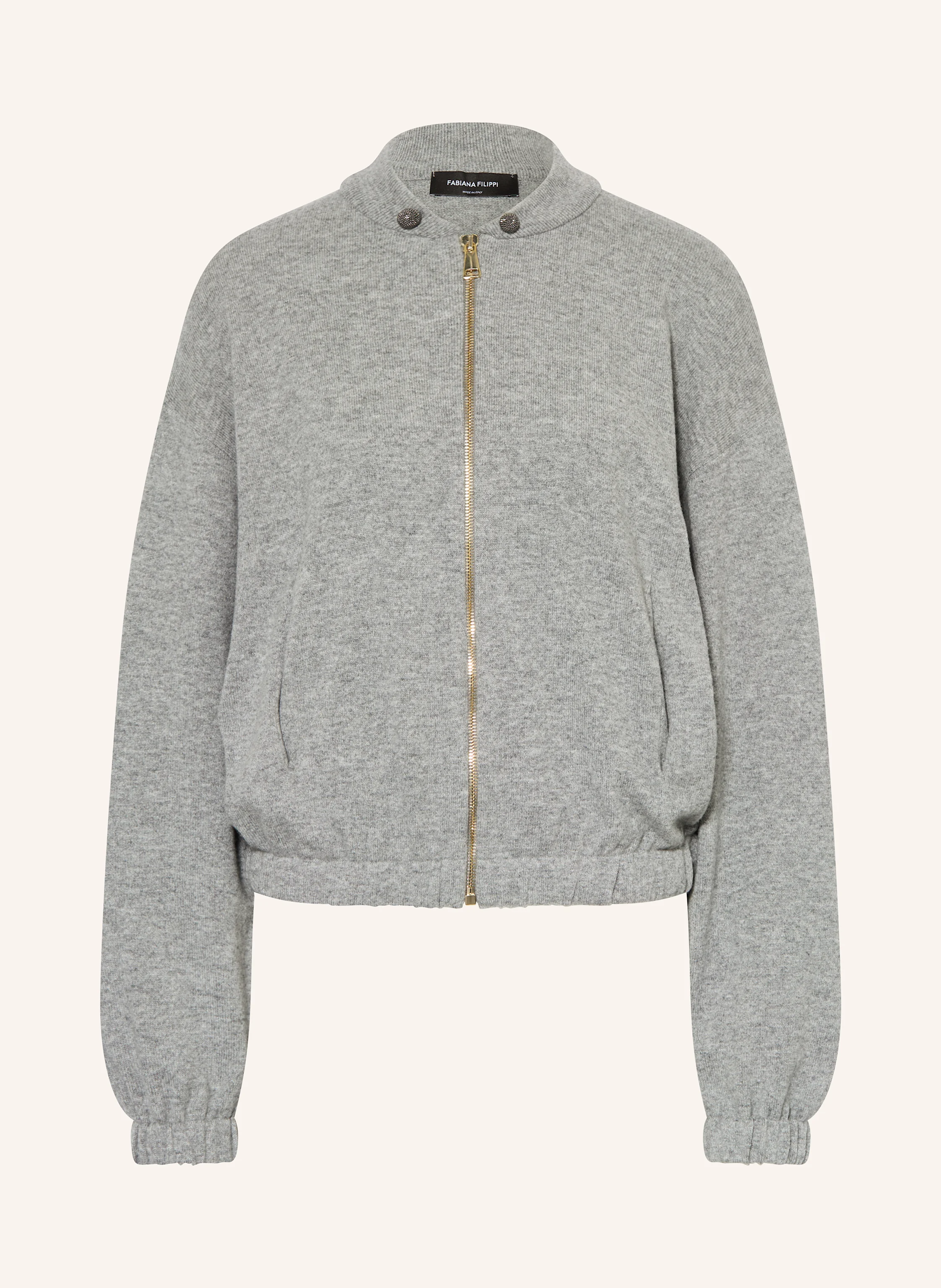 FABIANA FILIPPI Bomber jacket with decorative gems in gray