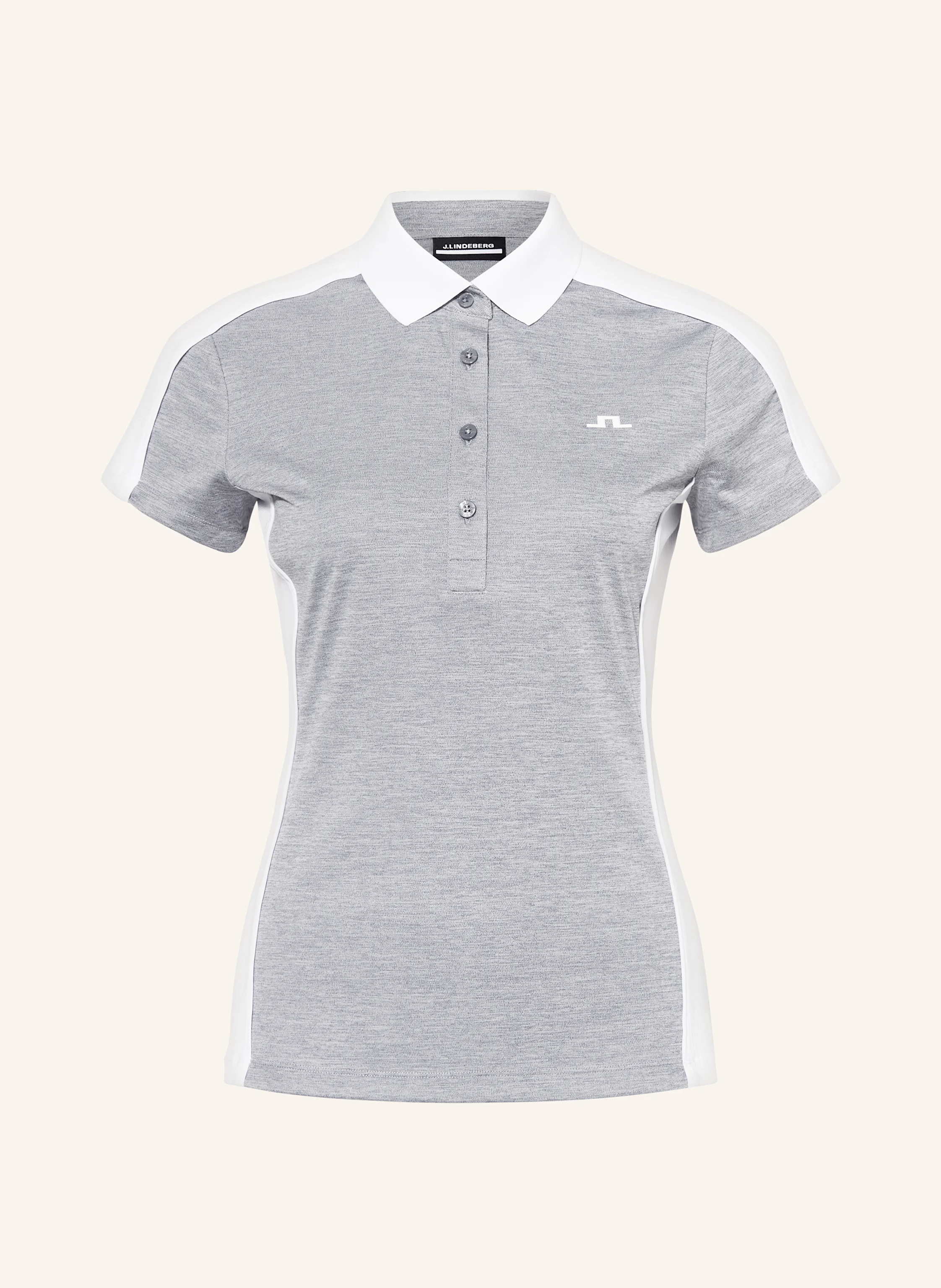 J.LINDEBERG Performance polo shirt: GRAY / WHITE