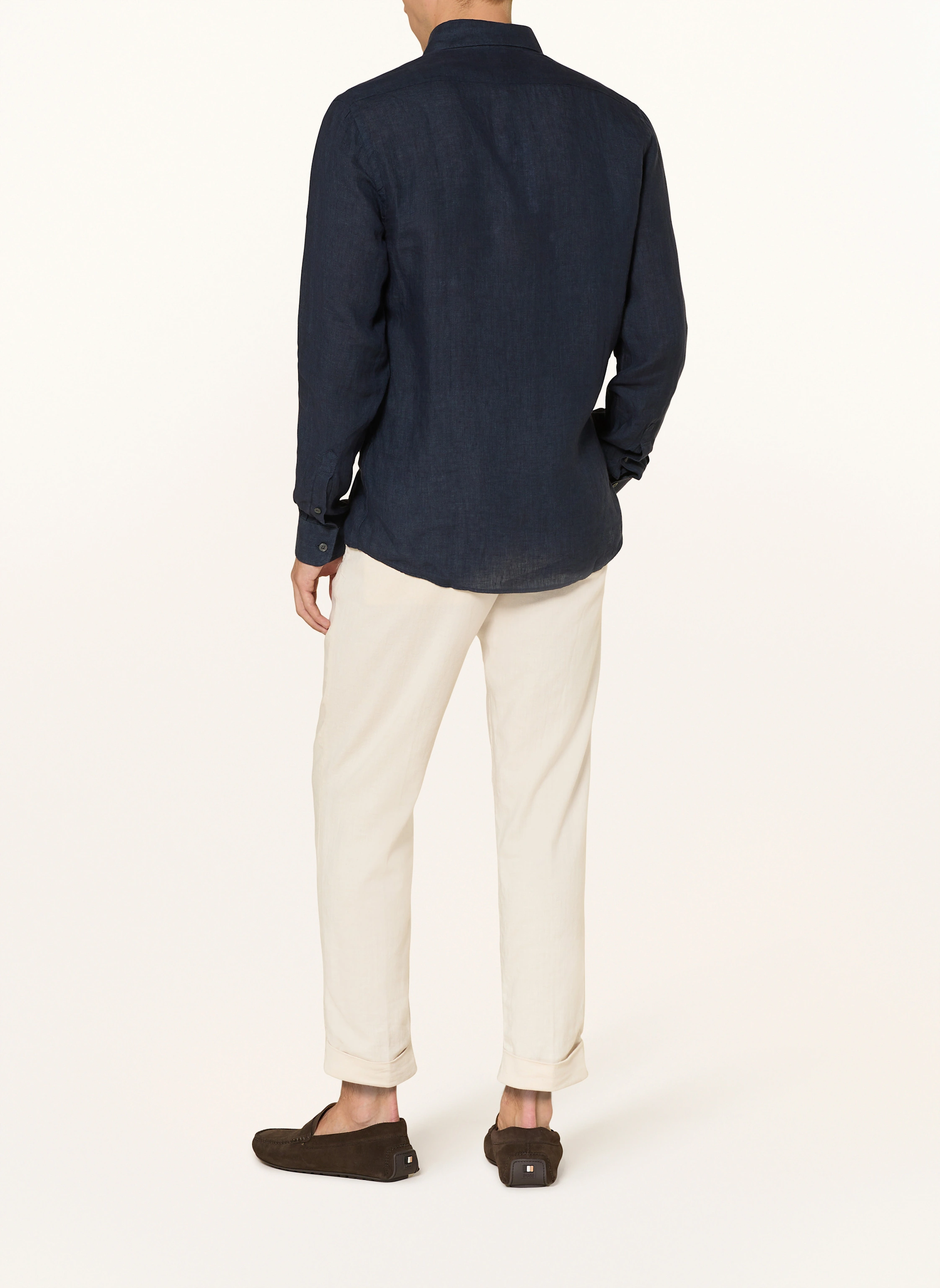 REISS Linen shirt RUBAN Regular Fit: DARK BLUE