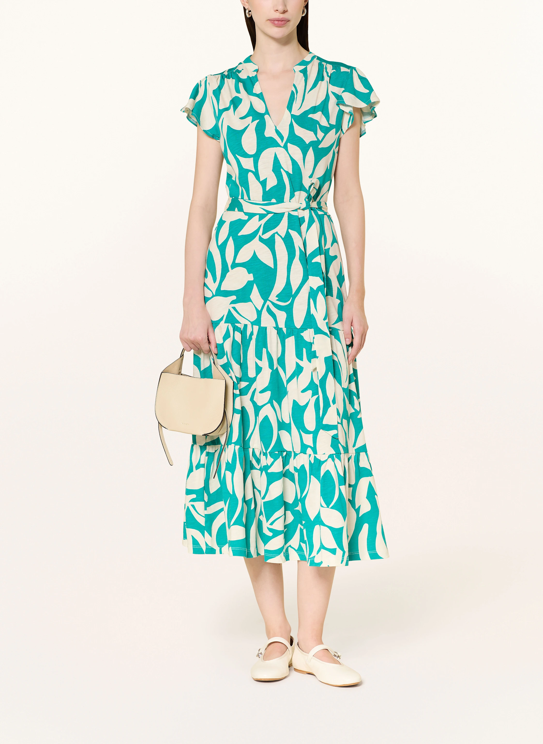 【HOBBS LONDON】Nadine Jersey Dress ナディーン ドレス HOBBS Jersey dress NADINE in green/ ecru