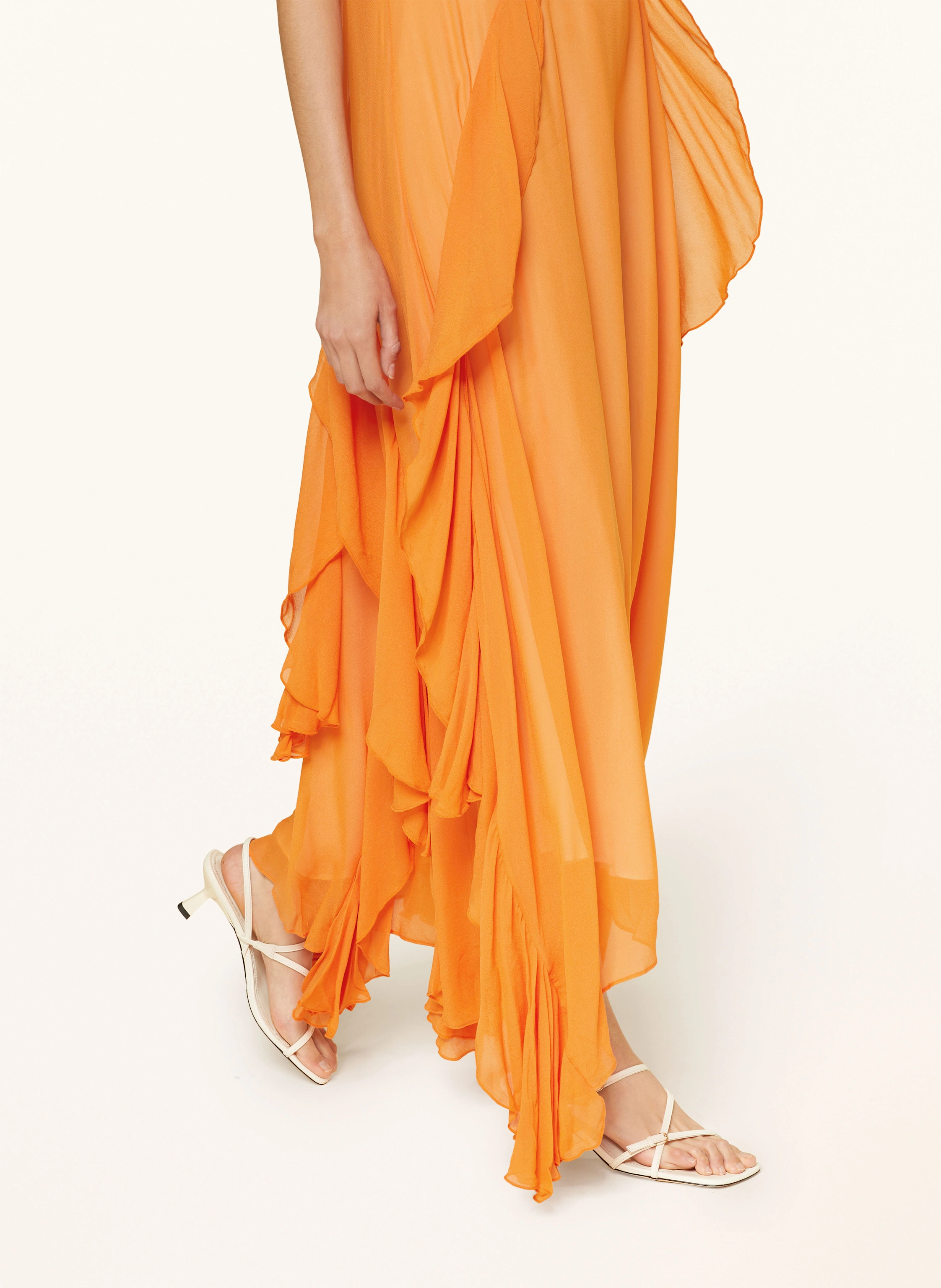 REISS Dress EDEN with frills in orange