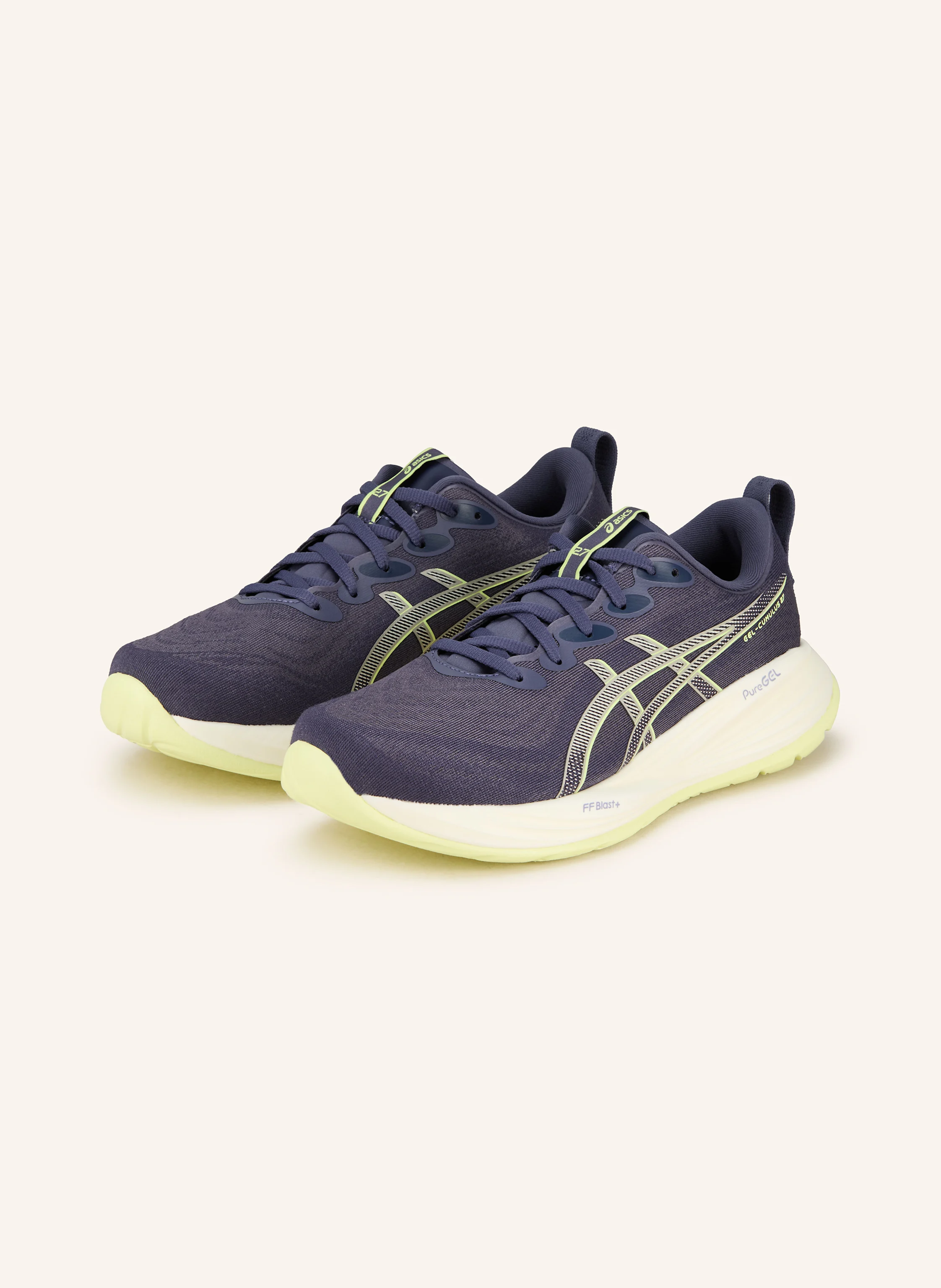 ASICS GEL-CUMULUS 27 running shoes in dark blue/ neon yellow