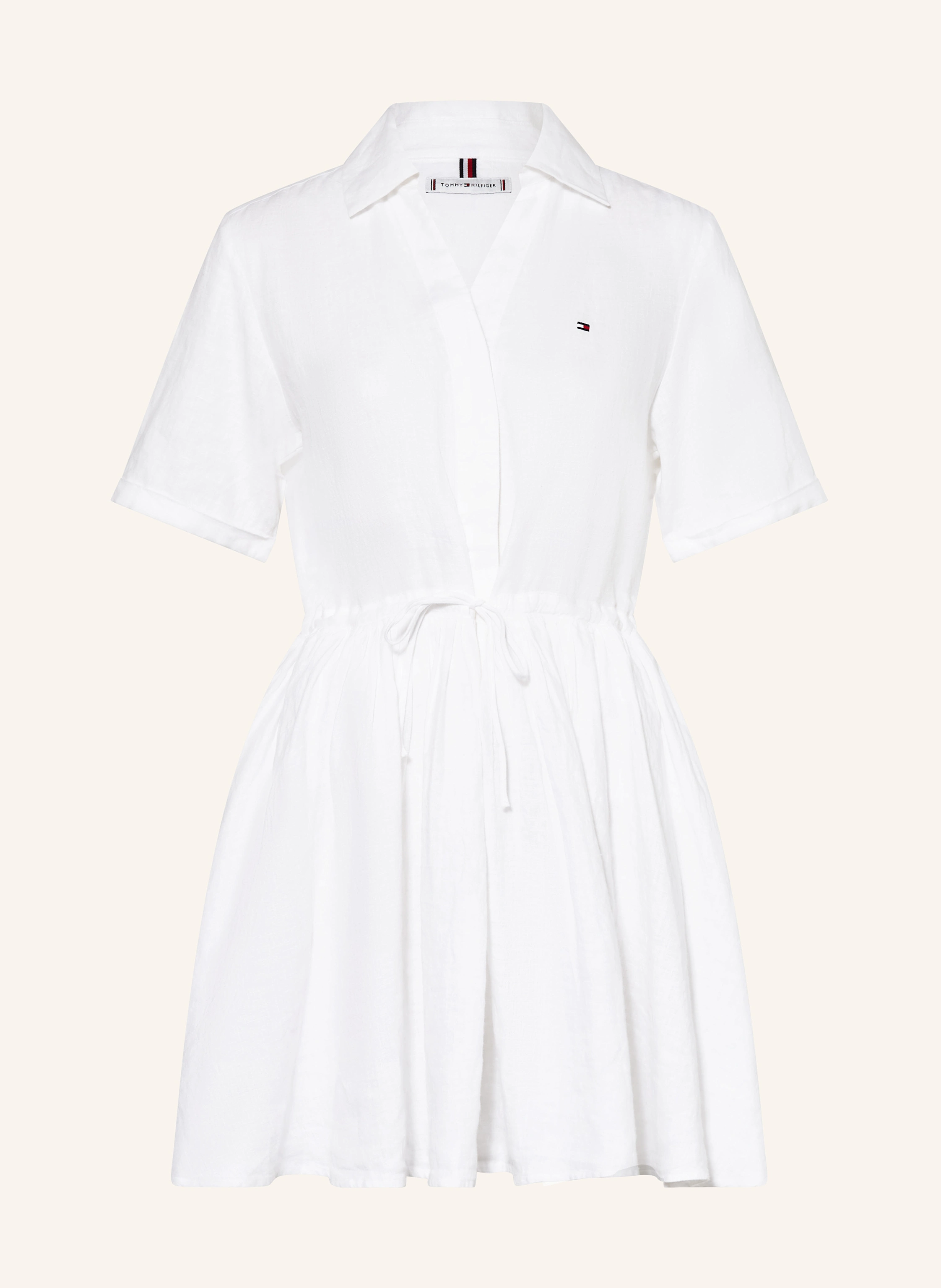 tommy hilfiger dress white Slim Polo | Dresses & Jumpsuits sleeve shirtdress featuring a solid print with a hopsack weave Buy Tommy Hilfiger Sleeveless Fit