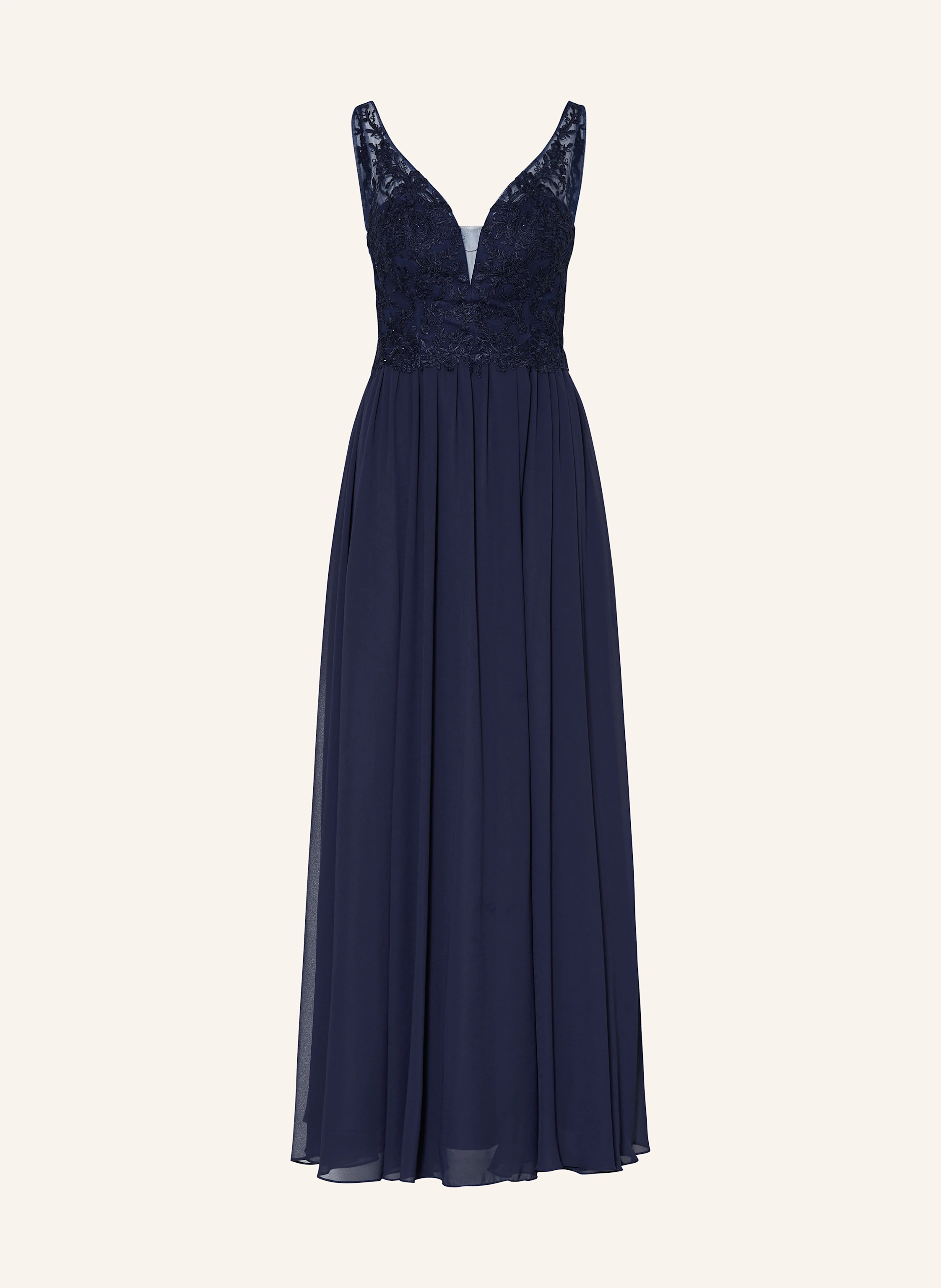 Hey Kyla Evening dress with lace and decorative gems in dark blue