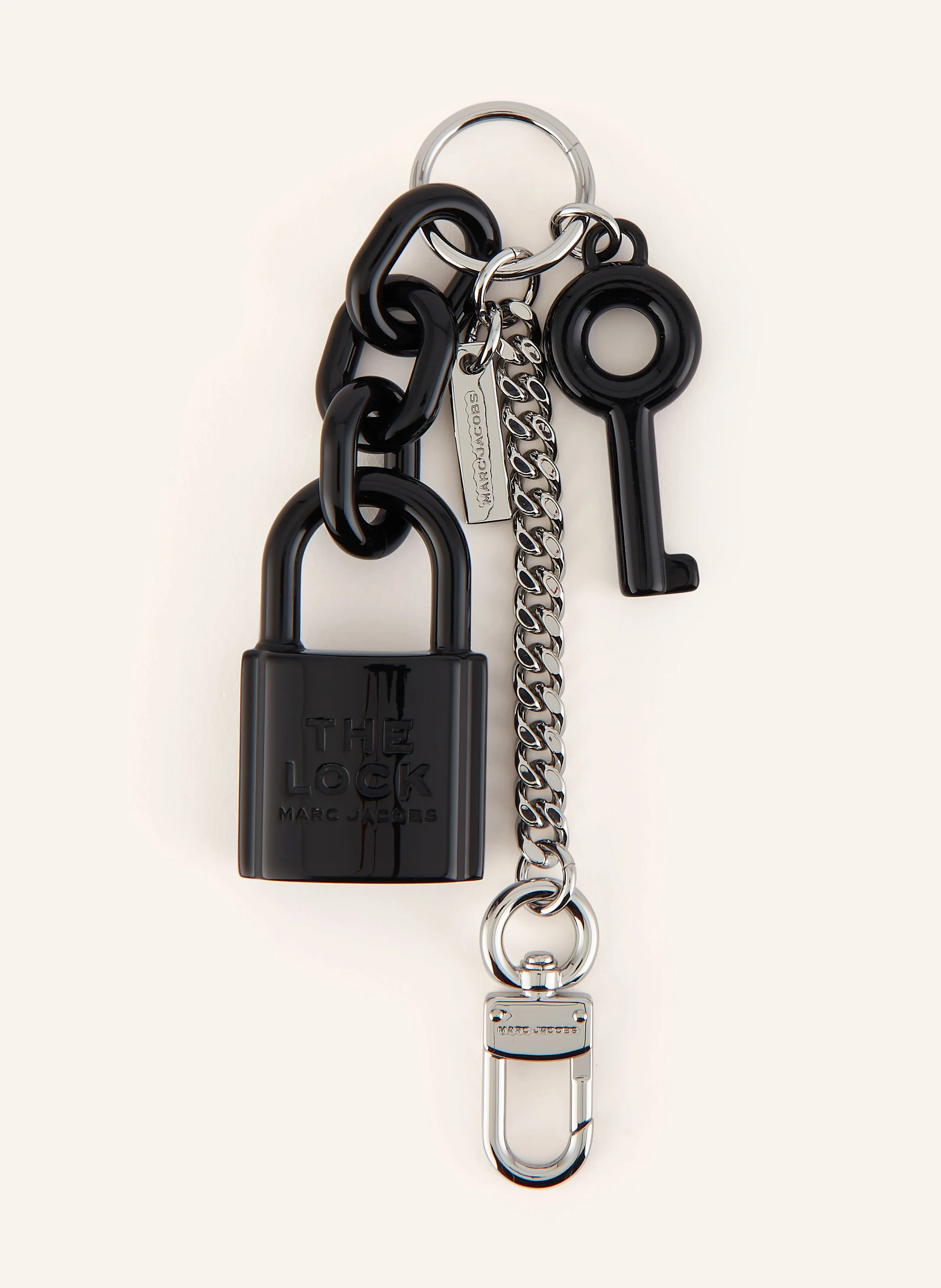 MARC JACOBS Bag tag THE LOCK CHARM CHAIN in black