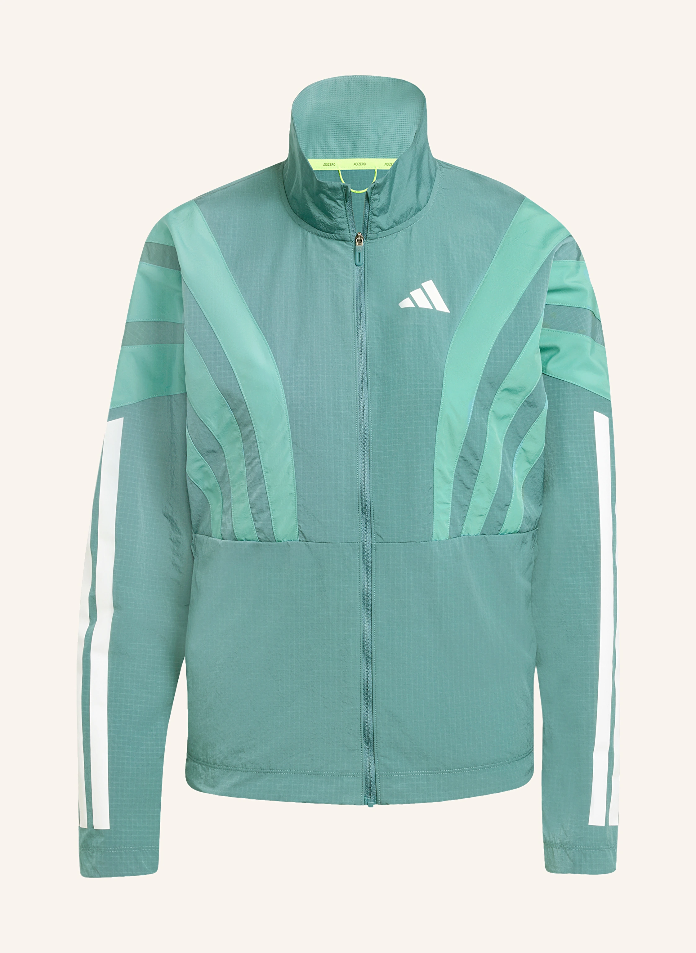 adidas ADIZERO ARCHIVE running jacket in teal/ mint