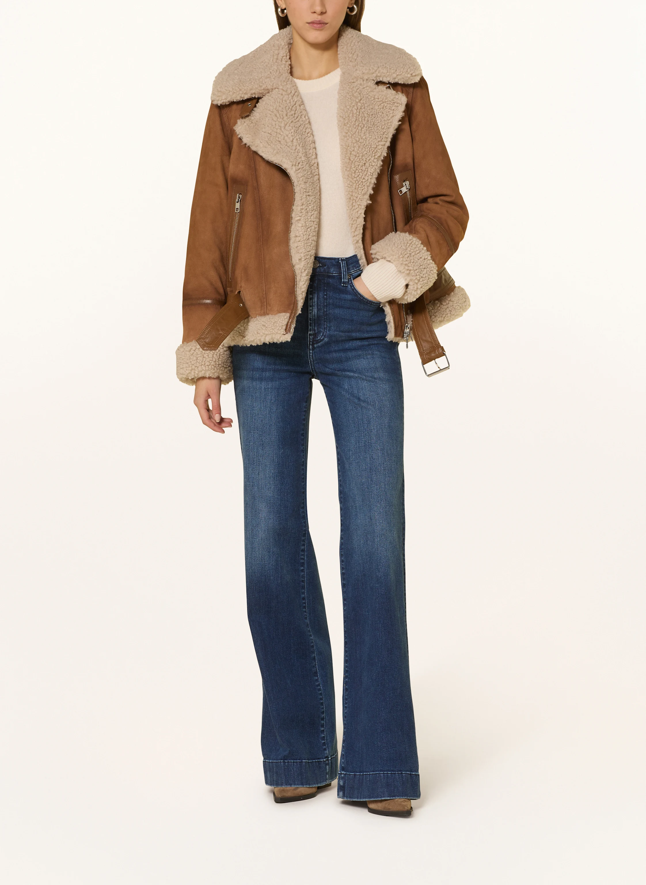 Shearling Mike Amiri Denim Jacket AMIRI Men's Zip Front Shearling