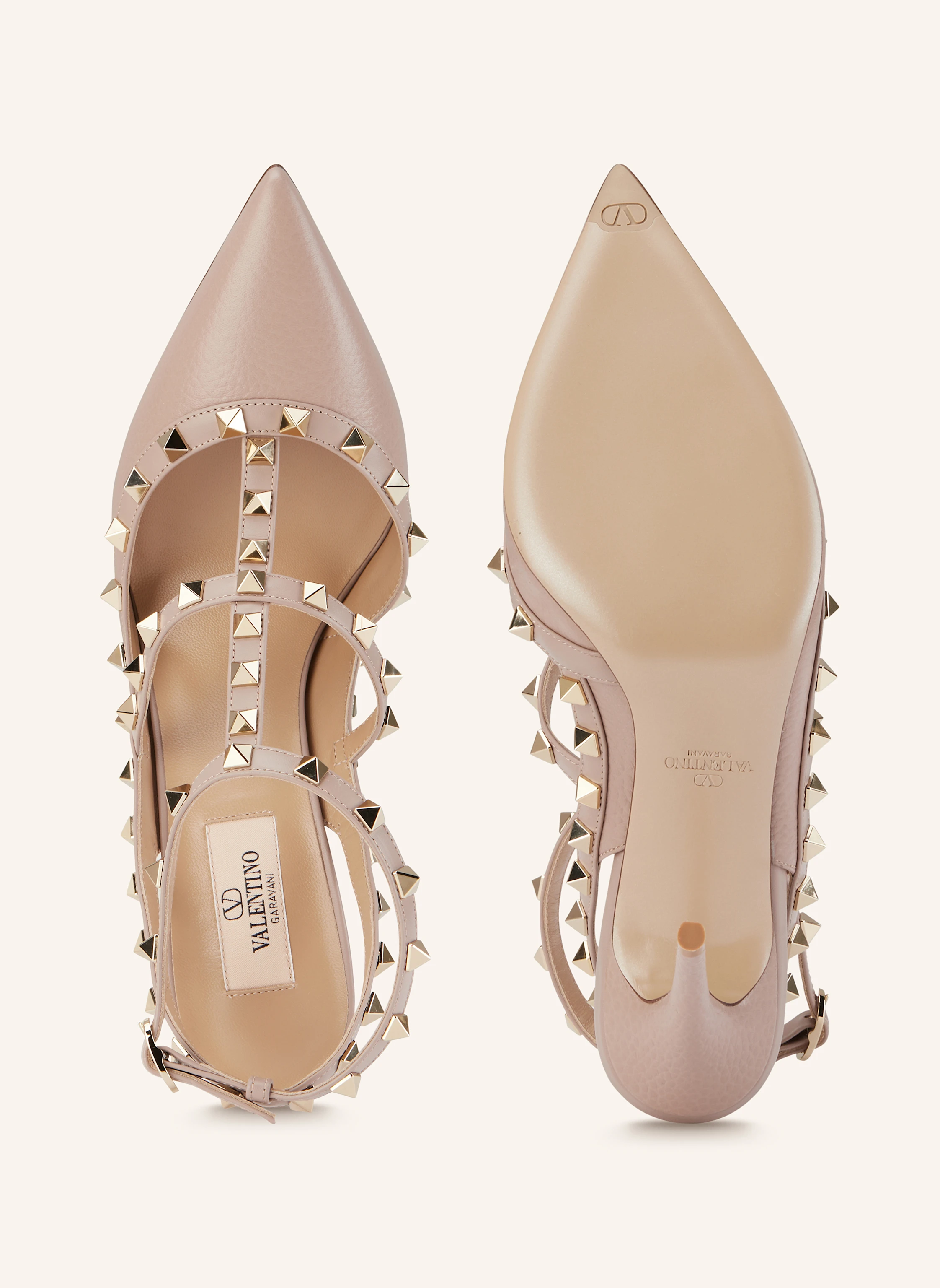 VALENTINO GARAVANI Slingback pumps ROCKSTUD with rivets: ROSE