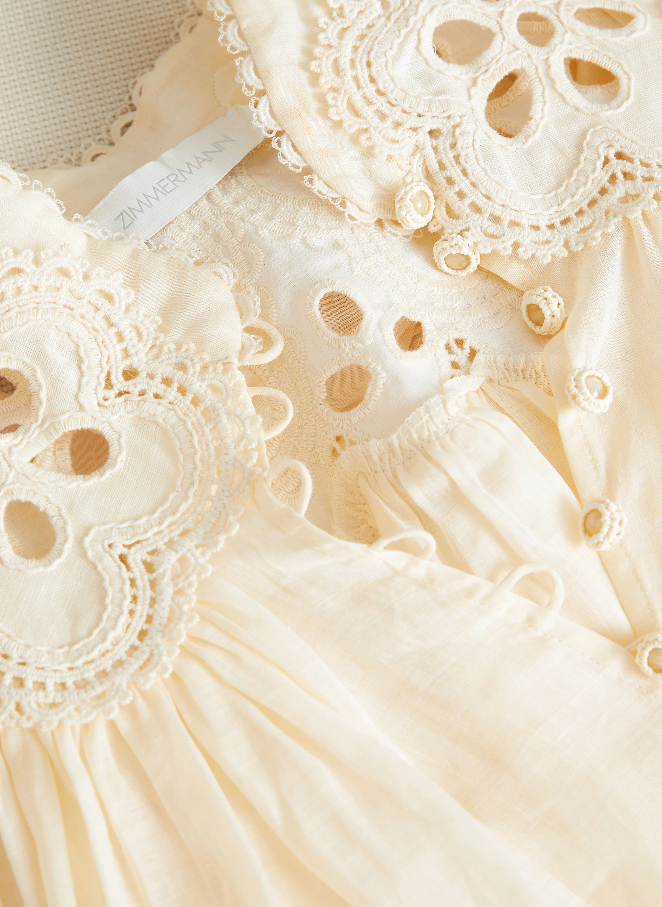 ZIMMERMANN Blouse COCO with broderie anglaise in cream