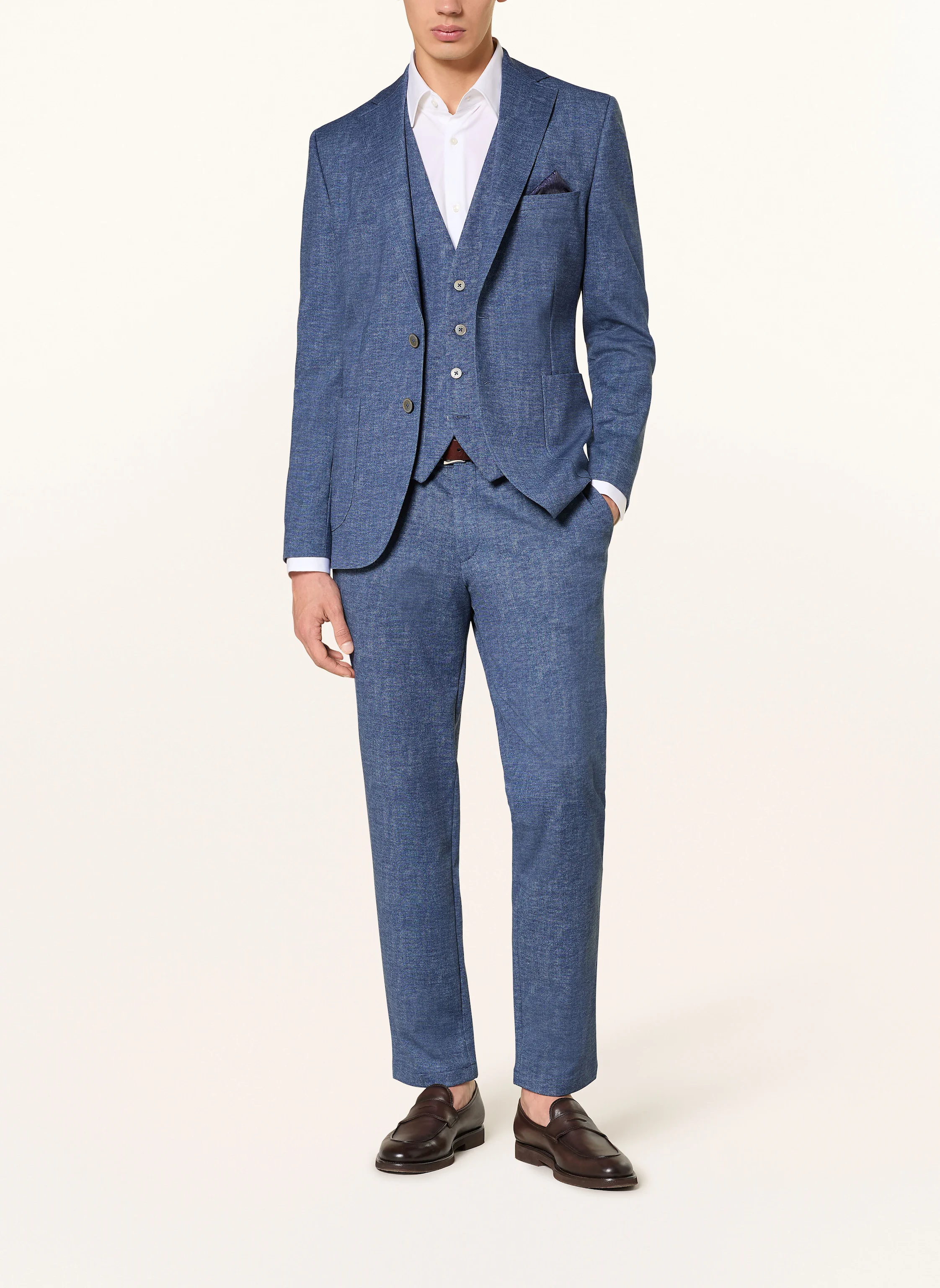 PAUL Pantaloni slim fit din jersey: 650 Albastru mediu