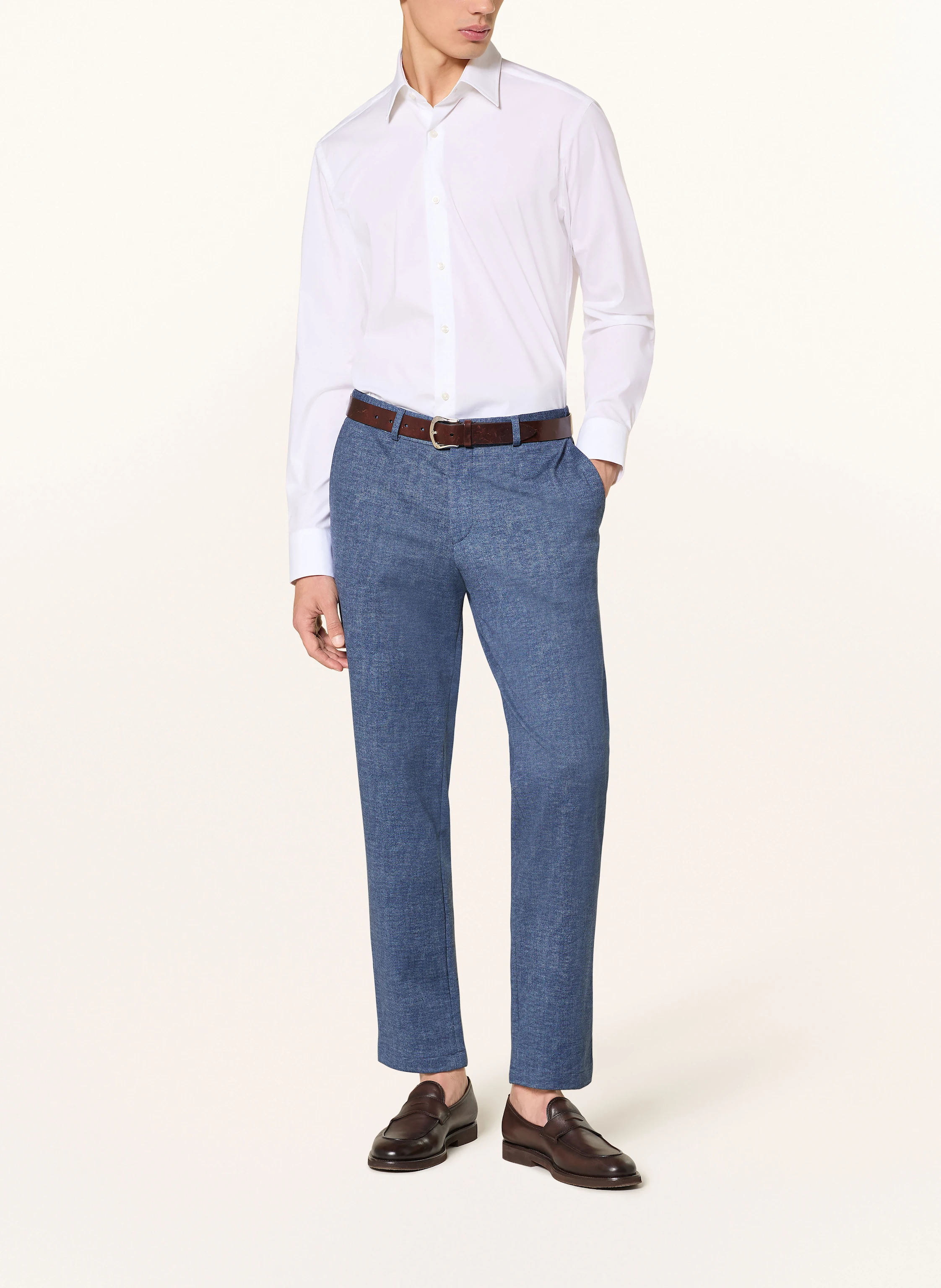 PAUL Pantaloni slim fit din jersey: 650 Albastru mediu