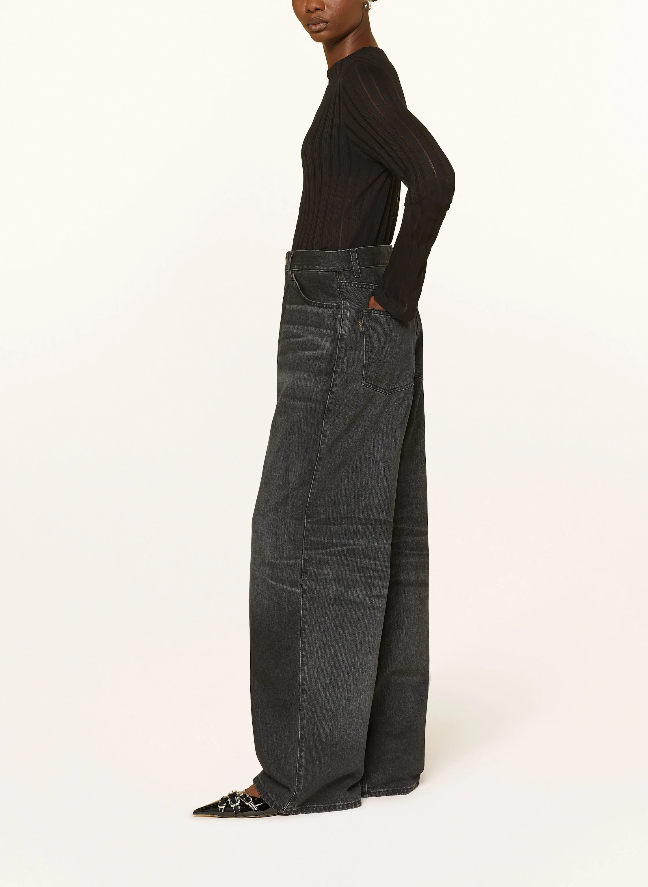 ボトムスその他 HAIKURE Wide Candy black denim jeans Haikure Candy Black Tencel Jeans | italist