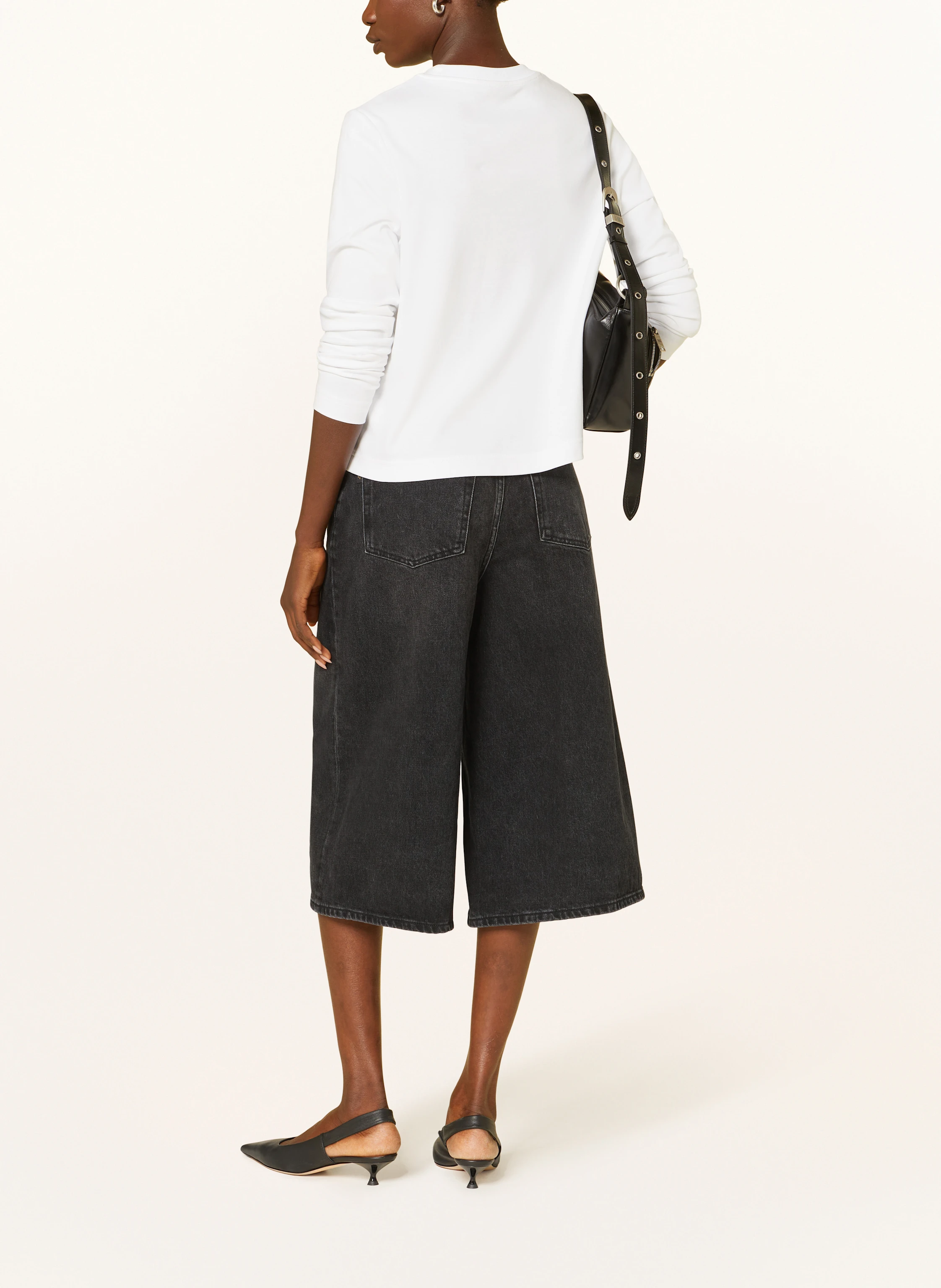 デニム・ジーパン HAIKURE 'Belle Mid Black' jeans (HEW03339DF119L0894 L0894) HAIKURE 3/4 jeans BELLE in l0894 mid black