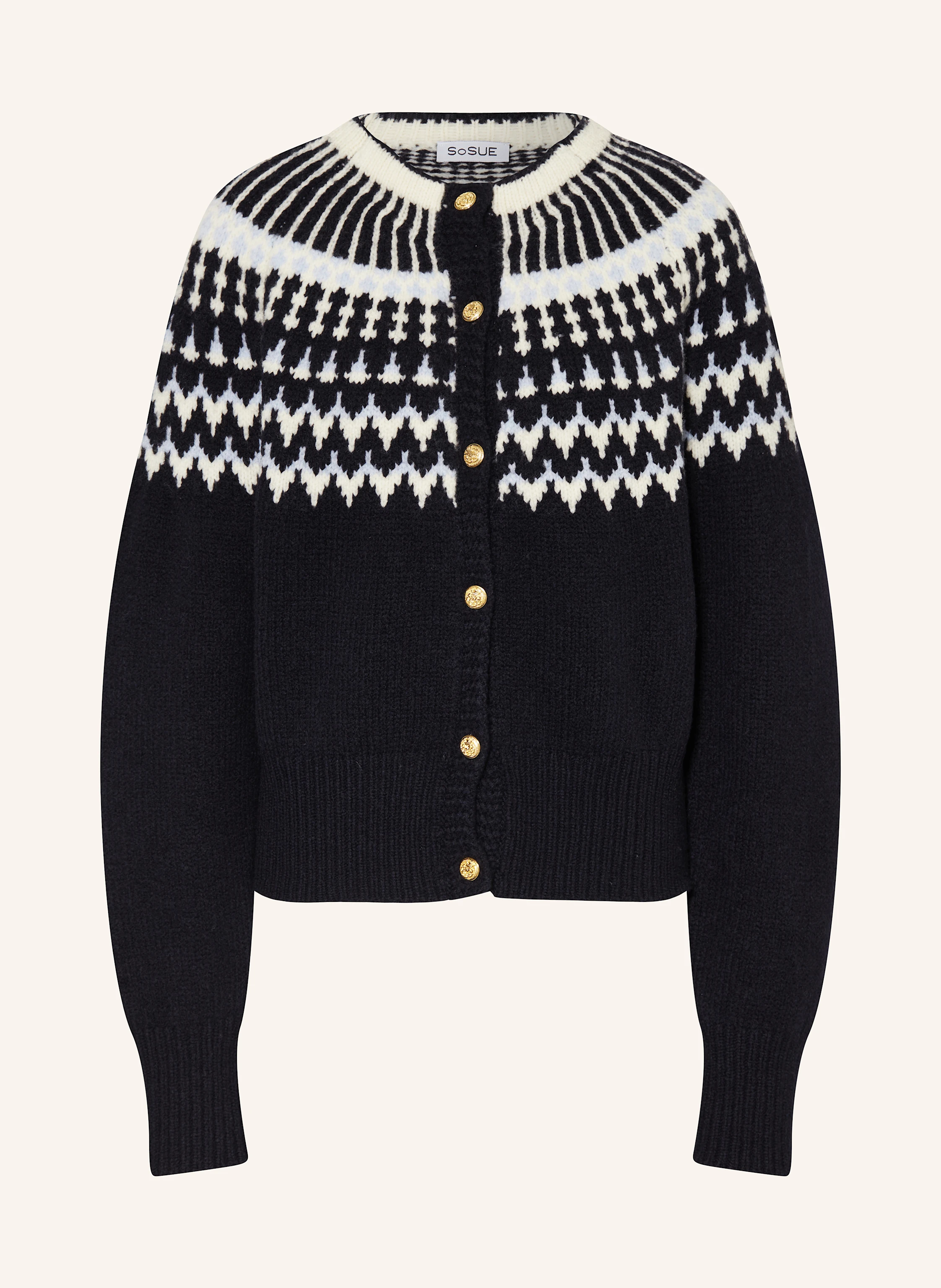 SoSUE Cardigan in merino wool in dark blue