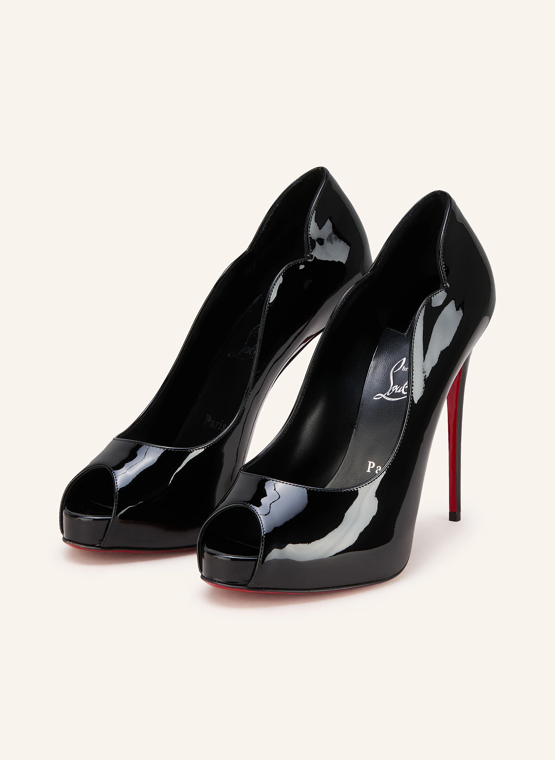 Christian Louboutin Patent peep-toe shoes HOT CHICK ALTA 120 in black